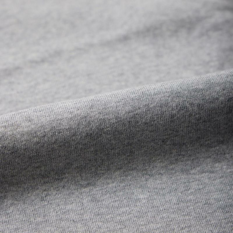 BANDOL(バンドール) 1×1 RIB COTTON 9/10 SLEEVE MILITARY CREW - ASH CHINE (GREY HEATHER)