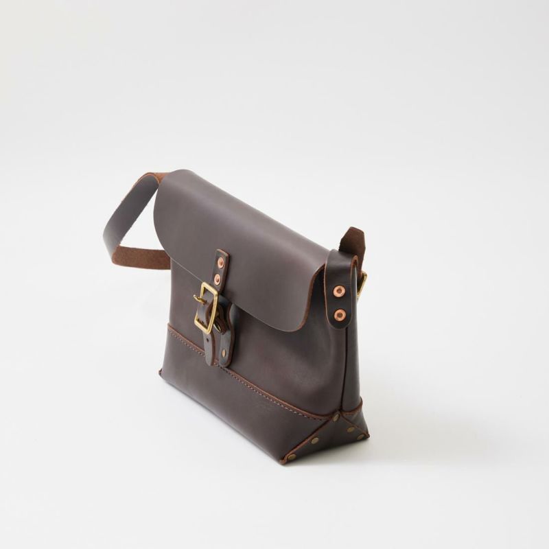 HERITAGE LEATHER LATIGO LEATHER MINI SHOULDER BAG - BROWN LATIGO