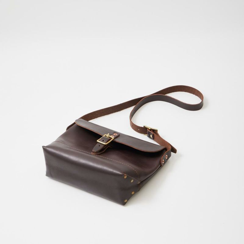 HERITAGE LEATHER LATIGO LEATHER MINI SHOULDER BAG - BROWN LATIGO