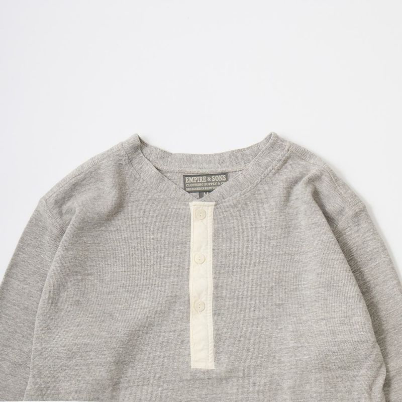 EMPIRE & SONS L/S HENLEY NECK-T HALF CARDIGAN STITCH - 2 Colors - EMSO-118