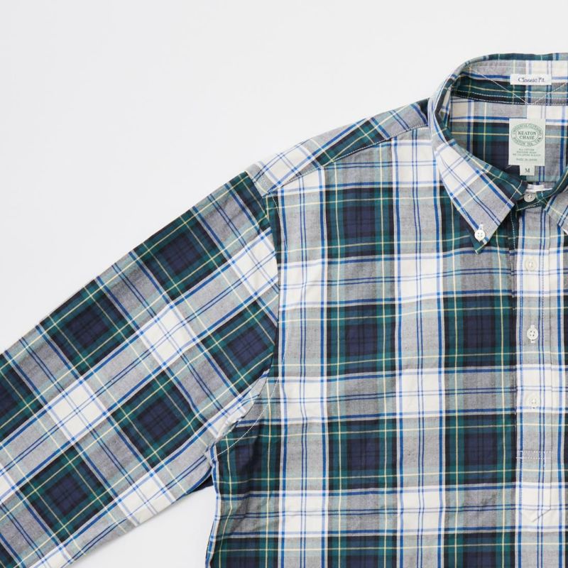 KEATON CHASE USA L/S CLASSIC FIT PULLOVER BD SHIRT TWILL CHECK - 3 COLORS
