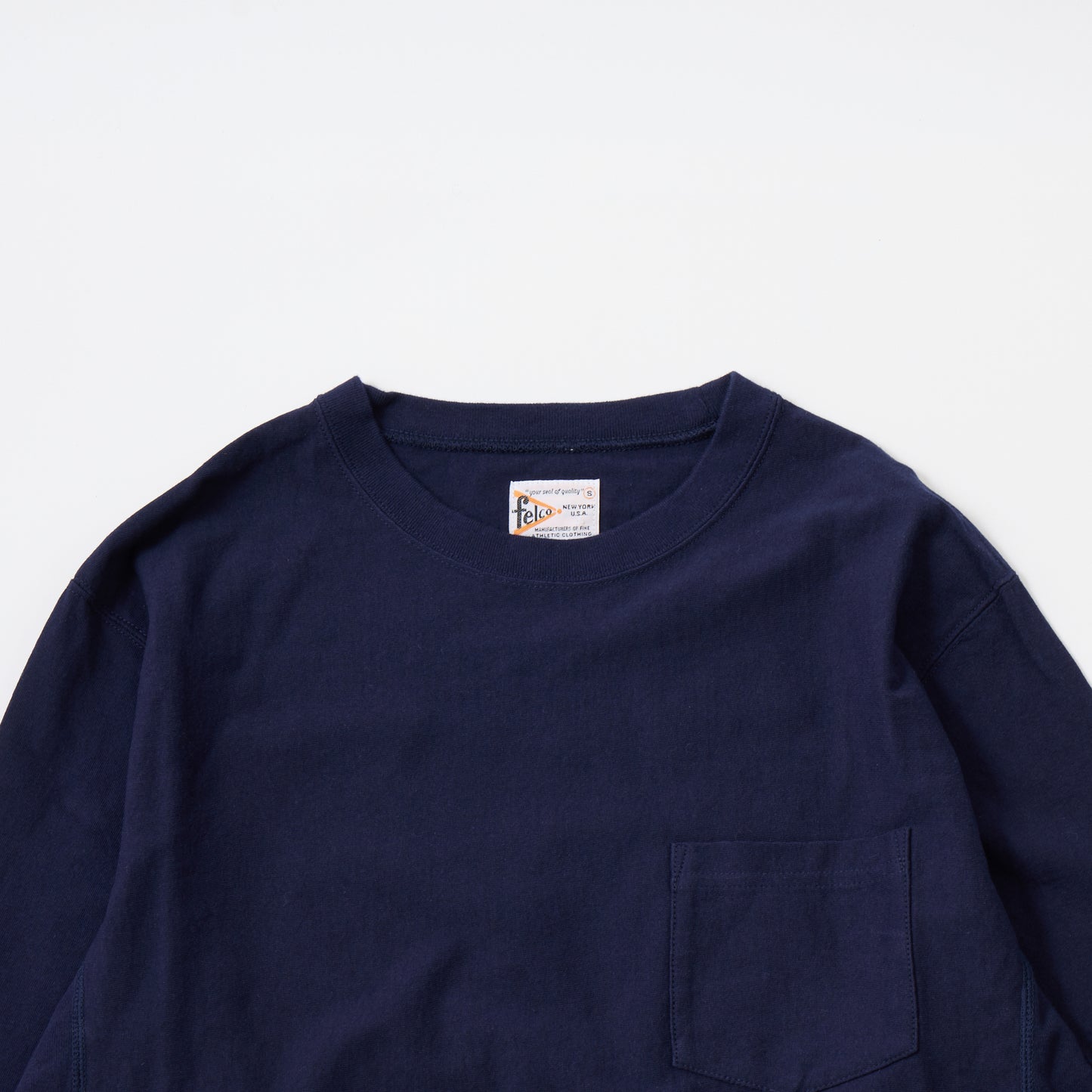 FELCO LS INVERSEWEAVE CREW NECK POCKET -T 7oz 18 SINGLE JERSEY - 6 Colors - FELC-297
