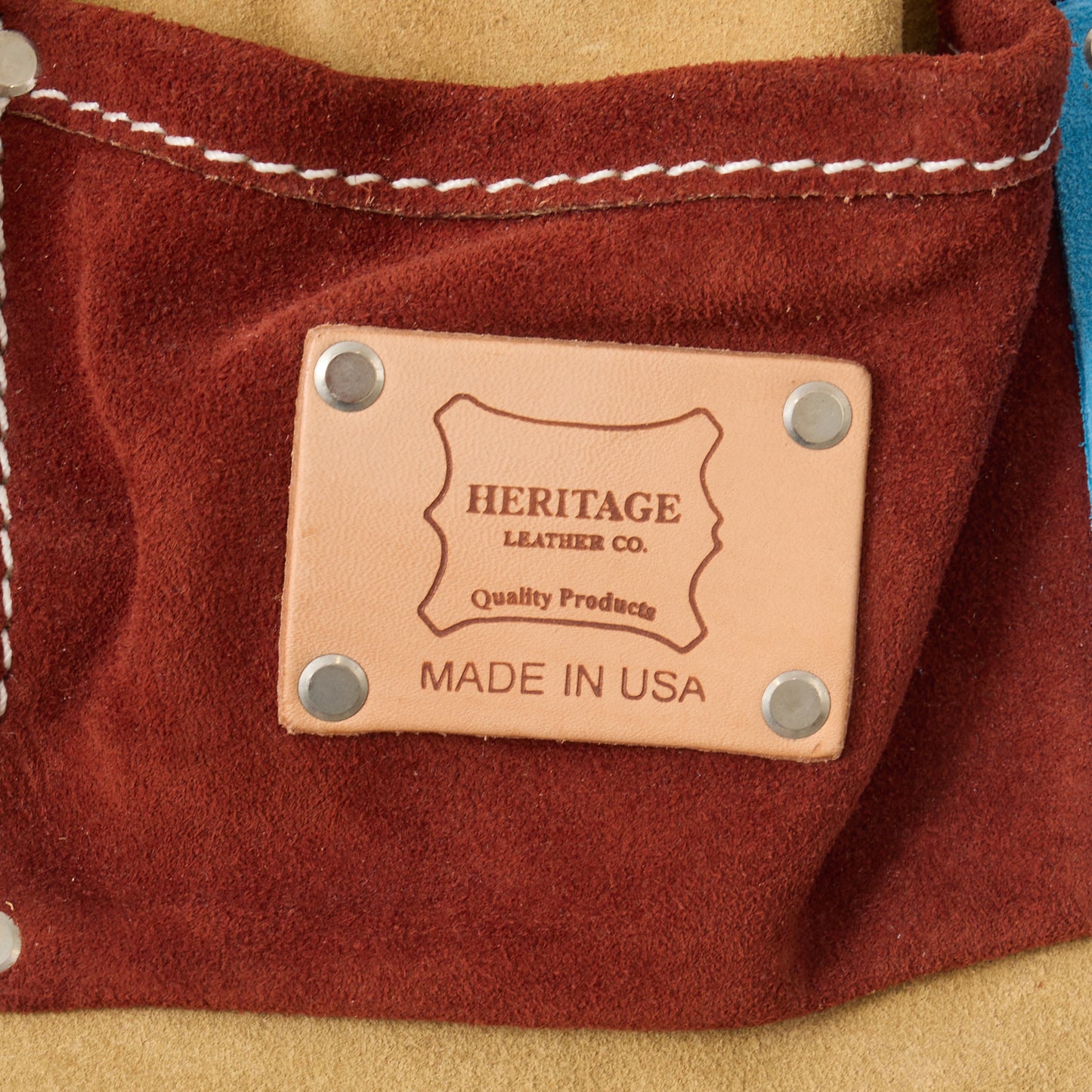 HERITAGE LEATHER MULTI COLOR SUEDE 5POCKET NAIL AND TOOL POUCH - MULTI