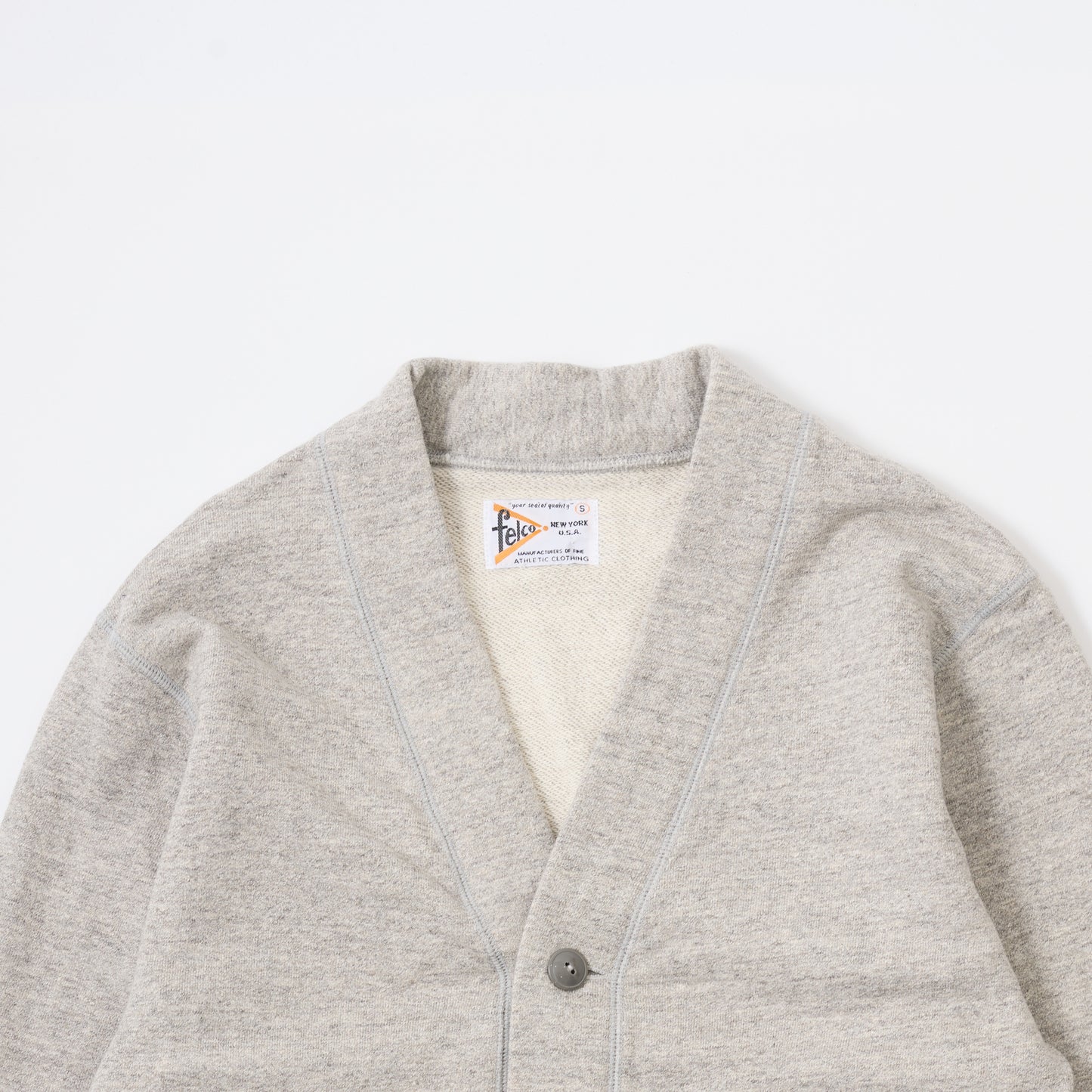 FELCO 12oz TERRY V-NECK LETTERED CARDIGAN - 3 COLORS - FELC-372