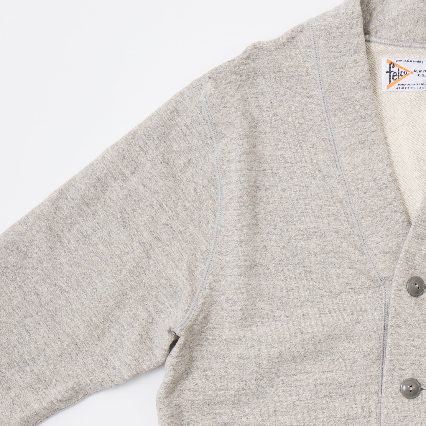 FELCO 12oz TERRY V-NECK LETTERED CARDIGAN - 3 COLORS - FELC-372