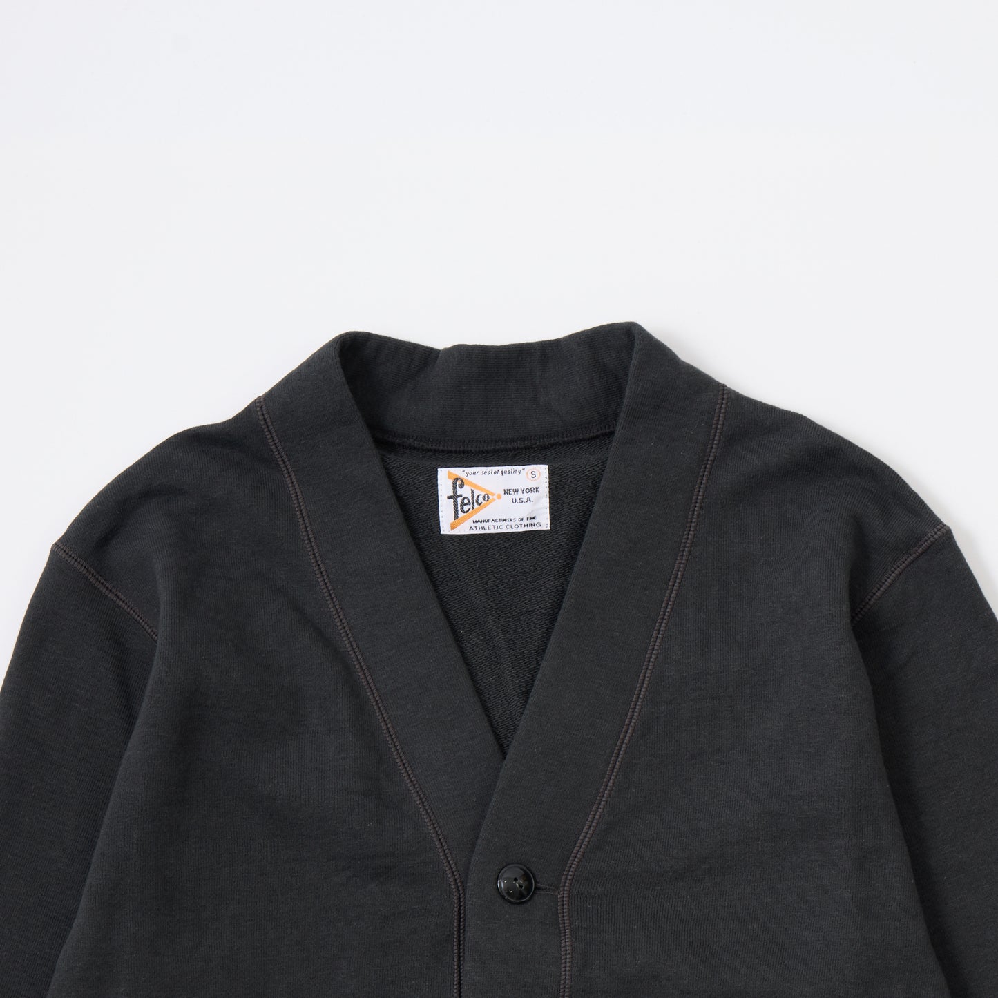 FELCO 12oz TERRY V-NECK LETTERED CARDIGAN - 3 COLORS - FELC-372