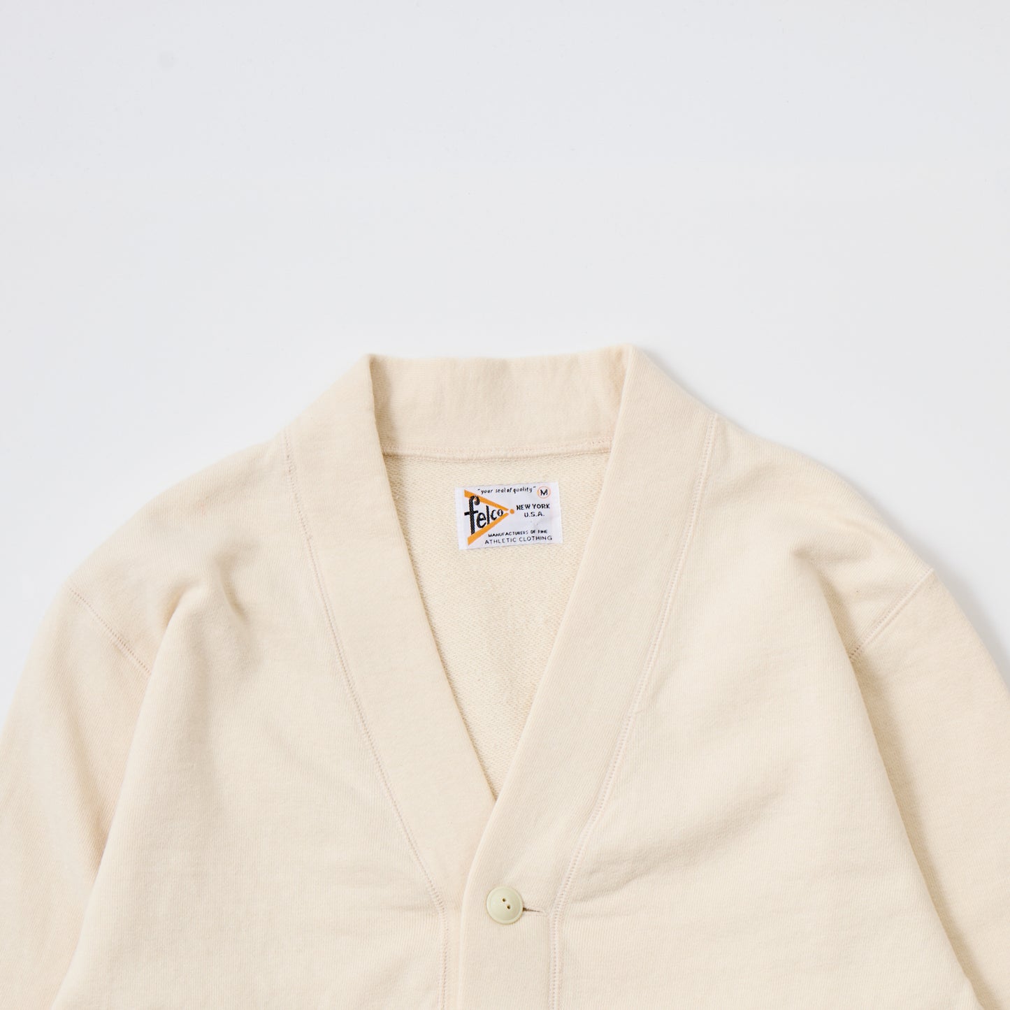 FELCO 12oz TERRY V-NECK LETTERED CARDIGAN - 3 COLORS - FELC-372