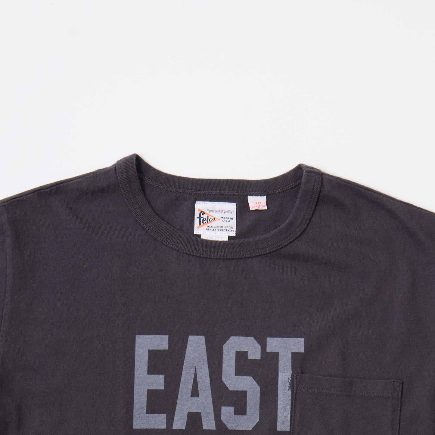 FELCO S/S CREW NECK POCKET T MADE IN USA BODY W/PRINT - EAST VILLAGE