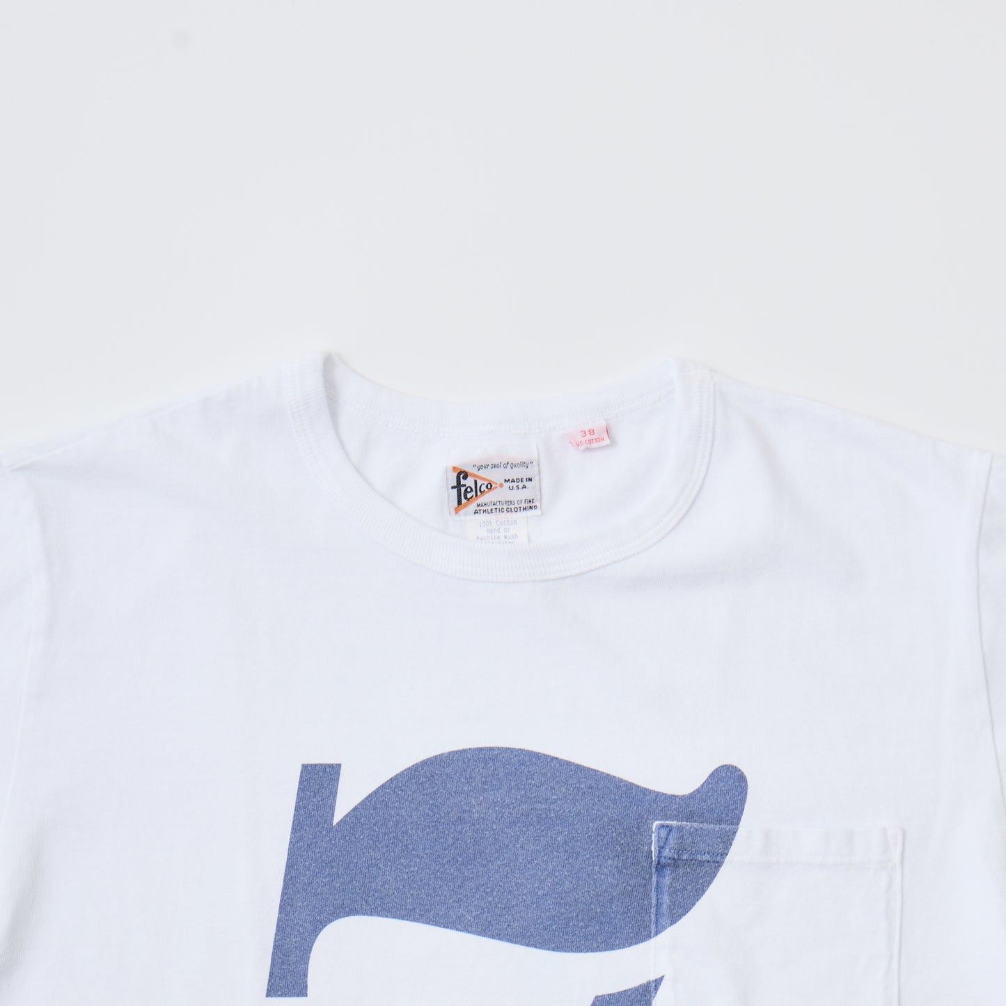 FELCO MADE IN USA S/S CREW POCKET T W/PRINT NO.7