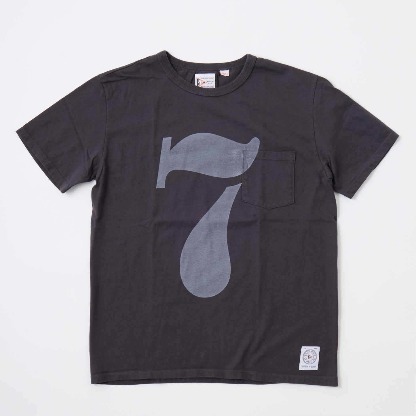 FELCO MADE IN USA S/S CREW POCKET T W/PRINT NO.7