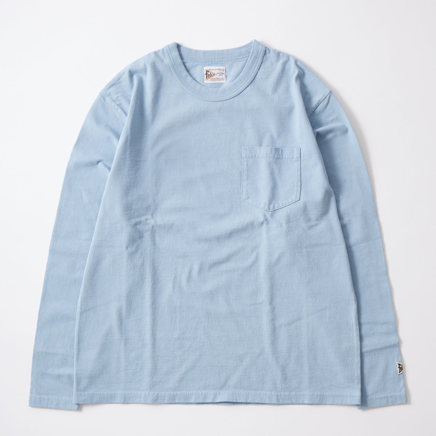 FELCO MODIFIED L/S BINDER NECK CREW POCKET T 7oz 18 SINGLE JERSEY - 10 COLORS