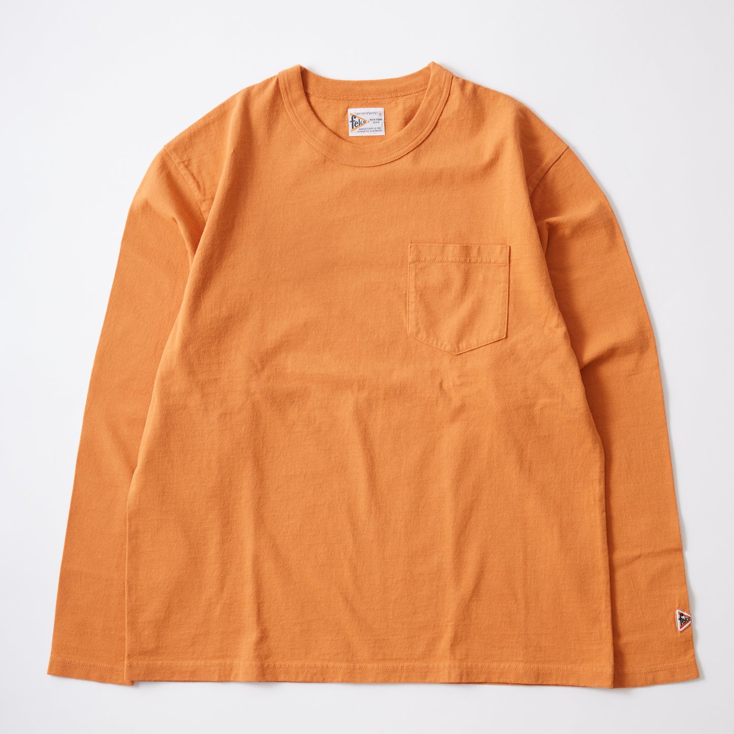 FELCO MODIFIED L/S BINDER NECK CREW POCKET T 7oz 18 SINGLE JERSEY - 10 COLORS