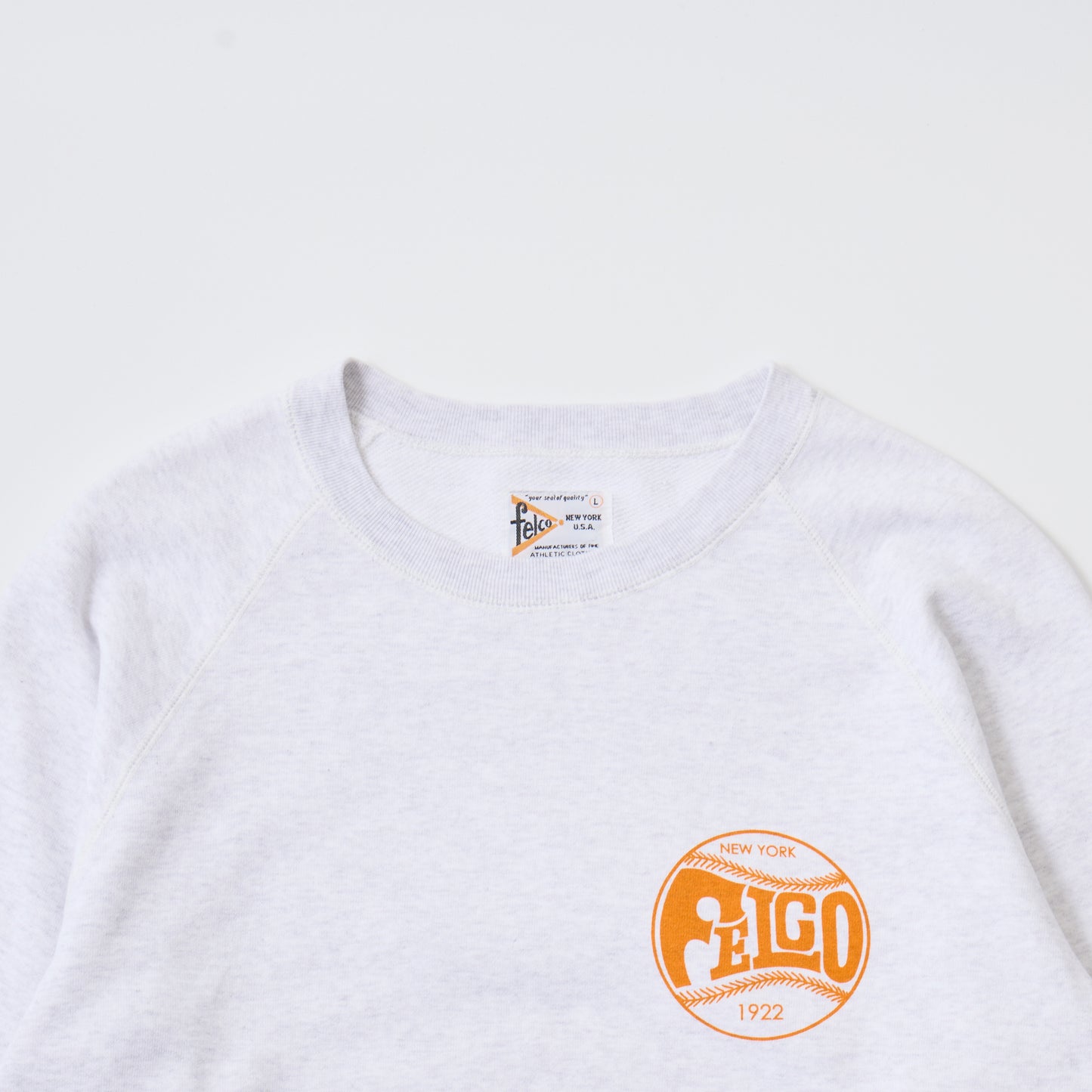 FELCO 12oz FRENCH TERRY RELAX FIT RAGLAN SWEAT W/PRINT FELCO1922