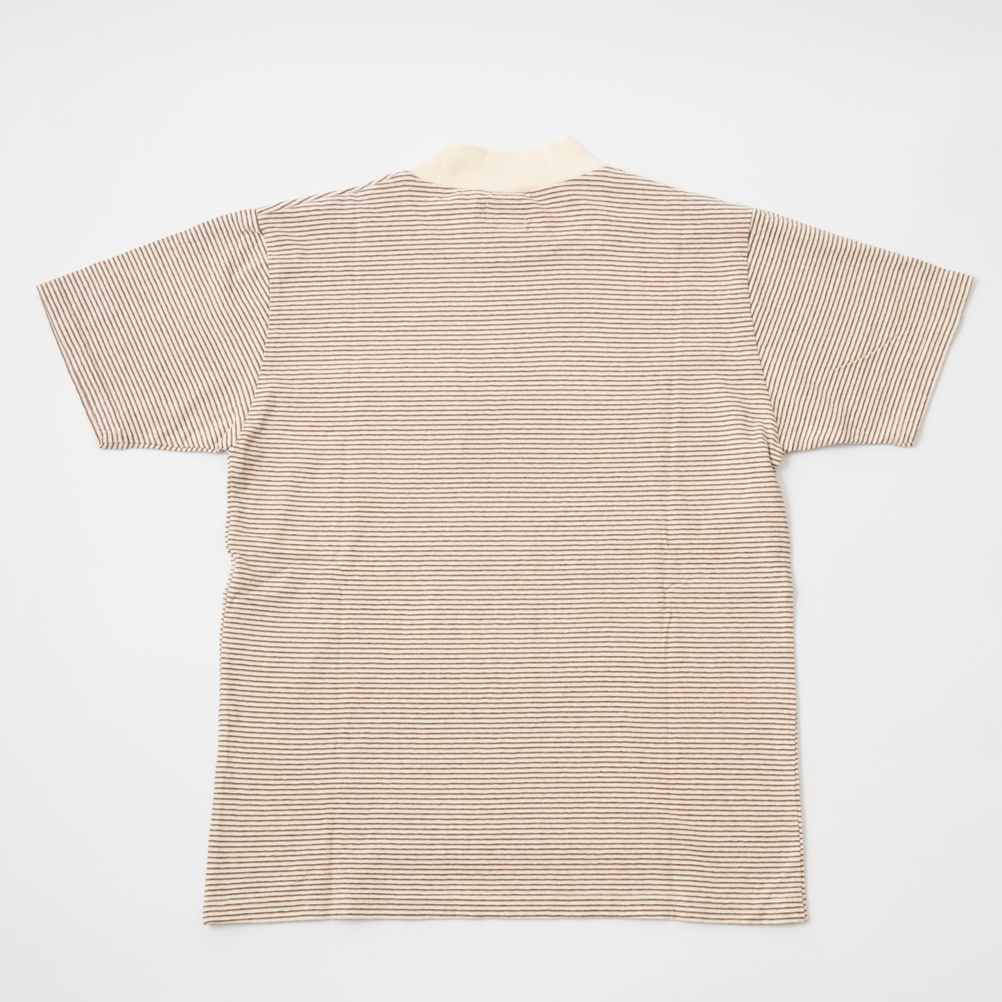 FELCO S/S MOCK NECK NARROW STRIPE POCKET TEE