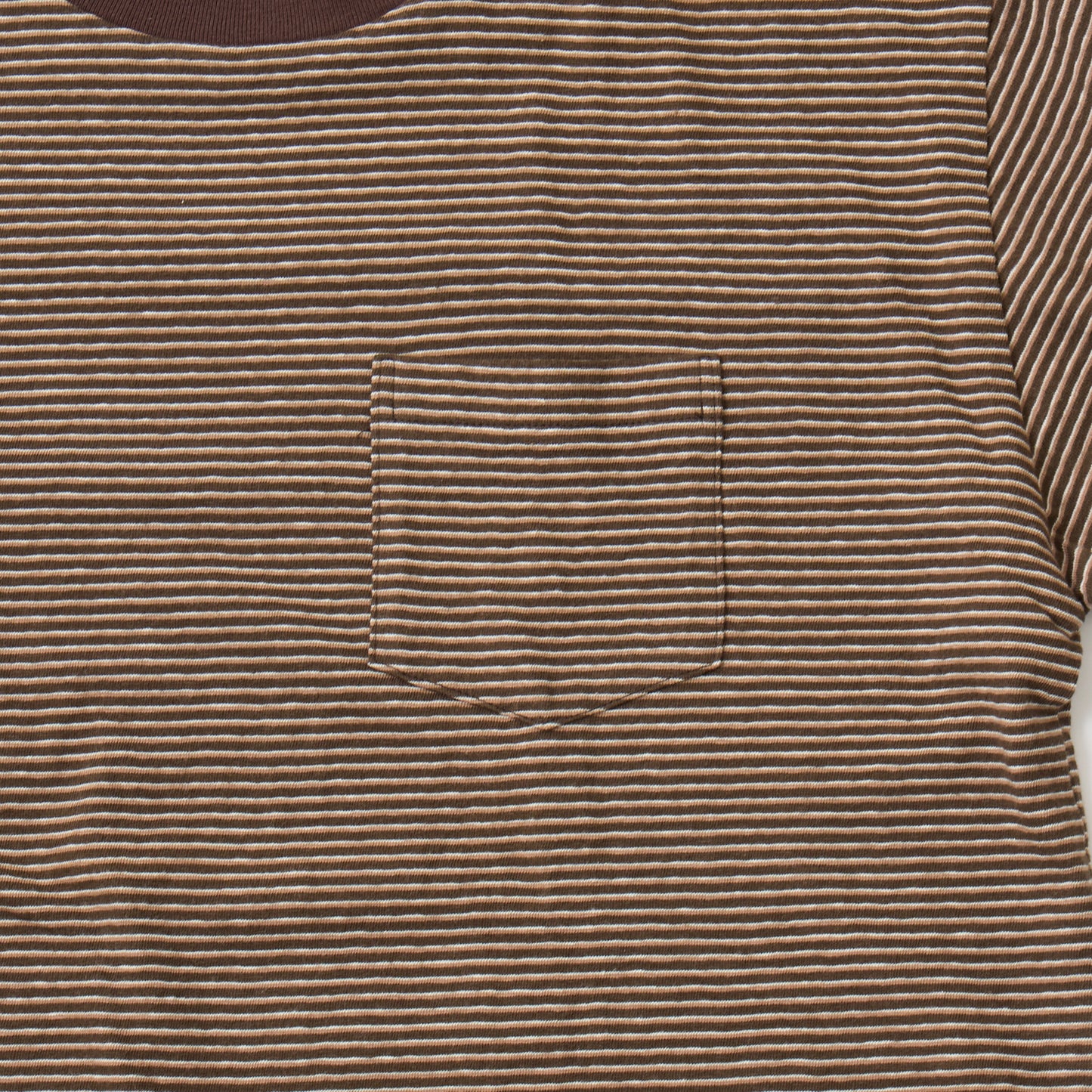 FELCO S/S MOCK NECK NARROW STRIPE POCKET TEE