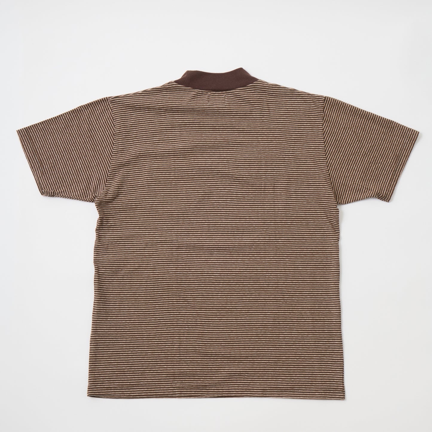 FELCO S/S MOCK NECK NARROW STRIPE POCKET TEE