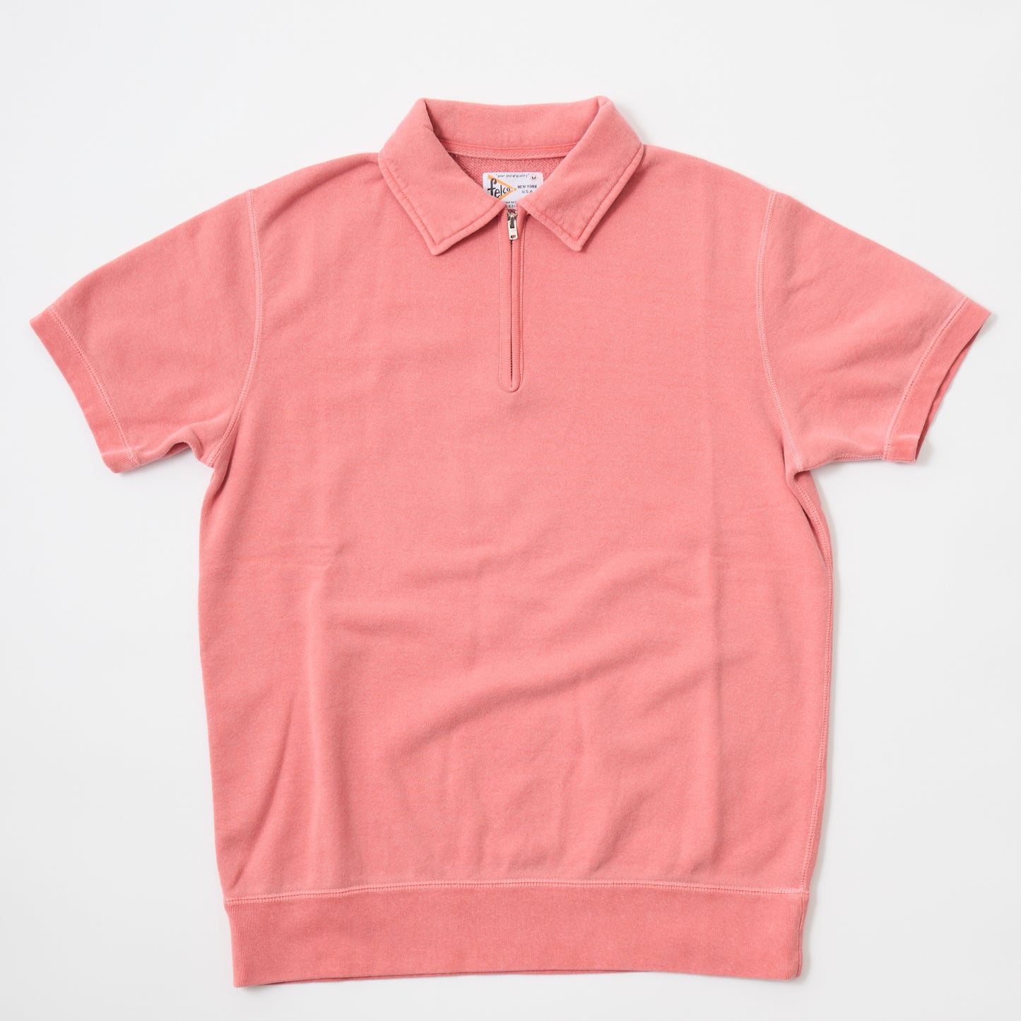 FELCO S/S HALF ZIP COLLARED SWEAT 10oz LT WEIGHT FRENCH TERRY - 8 COLORS