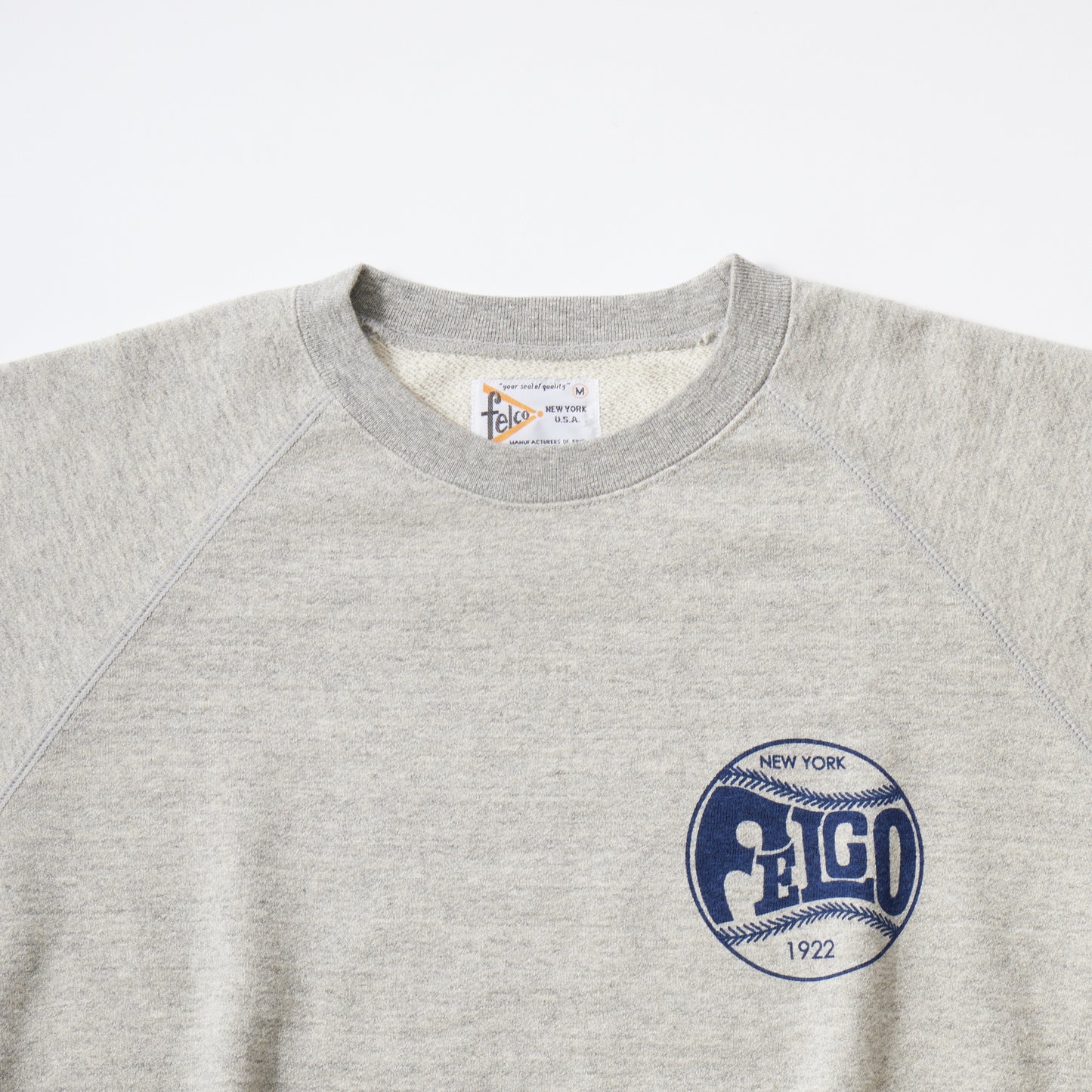 FELCO S/S CLASSIC FIT RAGLAN CREW SWEAT 10oz LT WEIGHT FRENCH TERRY W/PRINT FELCO1922 - 3 COLORS