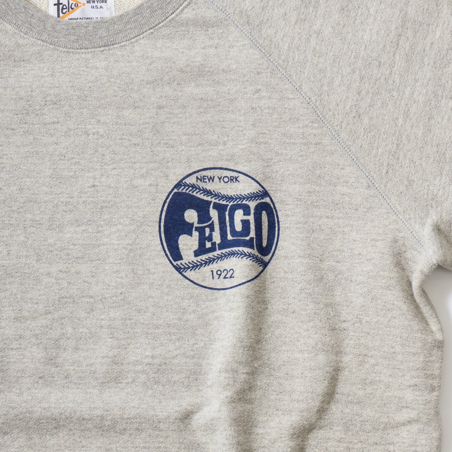 FELCO S/S CLASSIC FIT RAGLAN CREW SWEAT 10oz LT WEIGHT FRENCH TERRY W/PRINT FELCO1922 - 3 COLORS