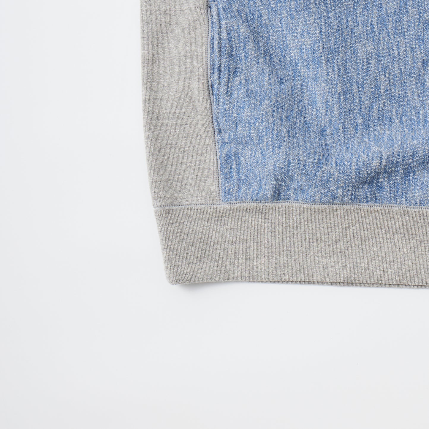FELCO CLASSIC FIT L/S INVERSE WEAVE V GUSSET CREW SWEAT W/SLASH POCKET 16oz HEAVY WEIGHT TERRY - TWISTED BLUE