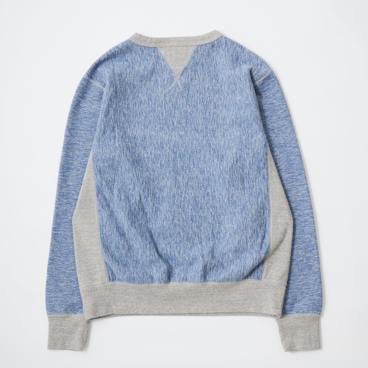 FELCO CLASSIC FIT L/S INVERSE WEAVE V GUSSET CREW SWEAT W/SLASH POCKET 16oz HEAVY WEIGHT TERRY - TWISTED BLUE