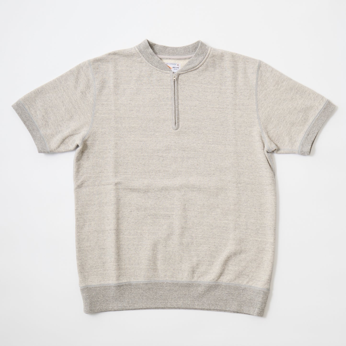 FELCO S/S ZIP BASEBALL NECK SWEAT 10oz LT WEIGHT FRENCH TERRY - 7 COLORS