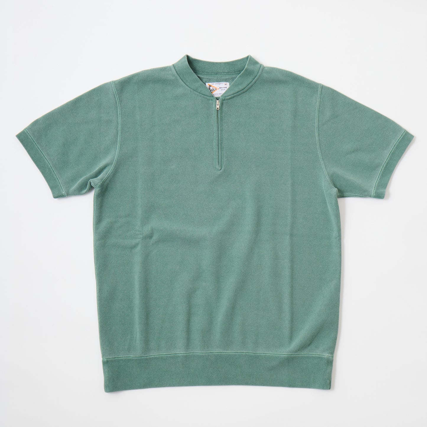 FELCO S/S ZIP BASEBALL NECK SWEAT 10oz LT WEIGHT FRENCH TERRY - 7 COLORS