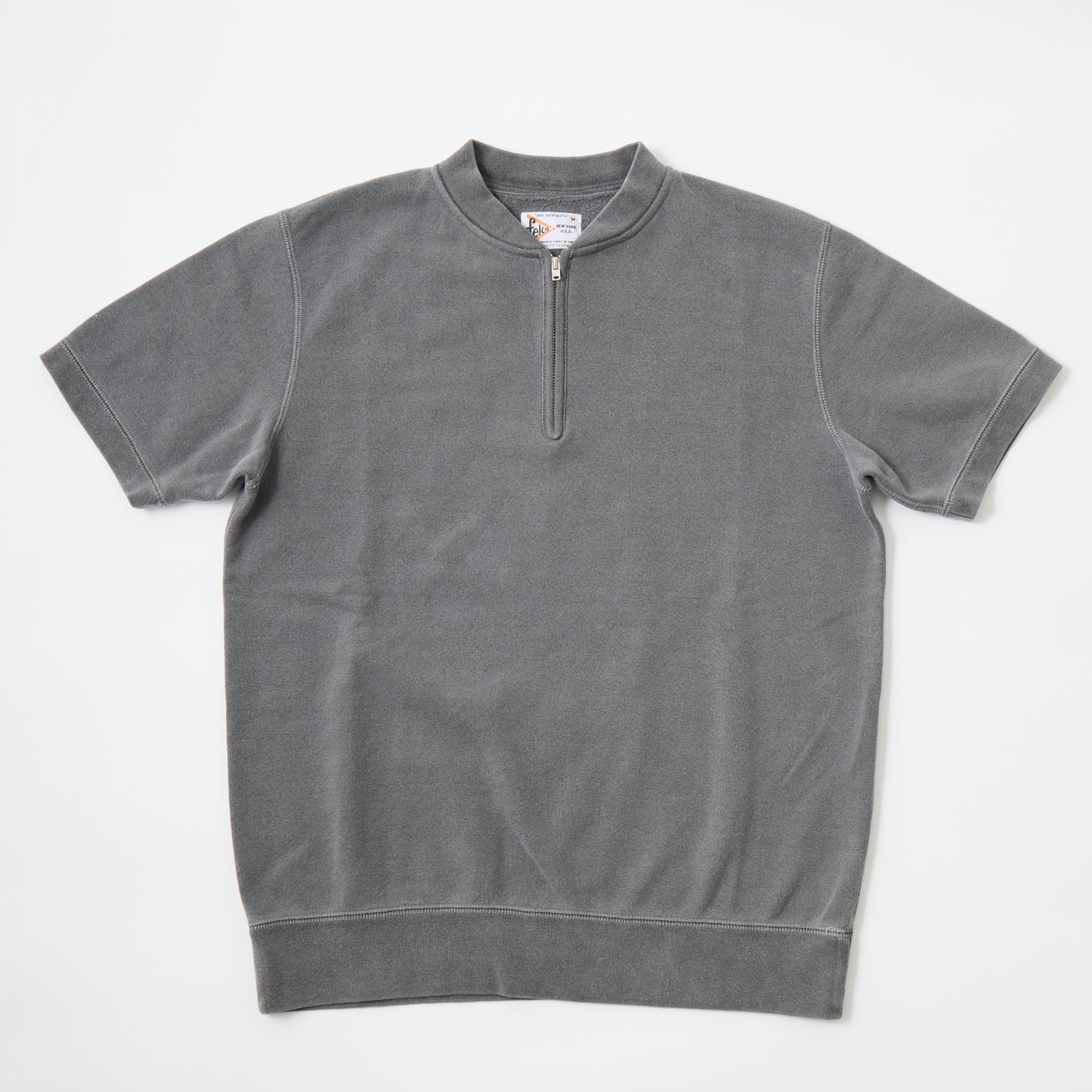 FELCO S/S ZIP BASEBALL NECK SWEAT 10oz LT WEIGHT FRENCH TERRY - 7 COLORS