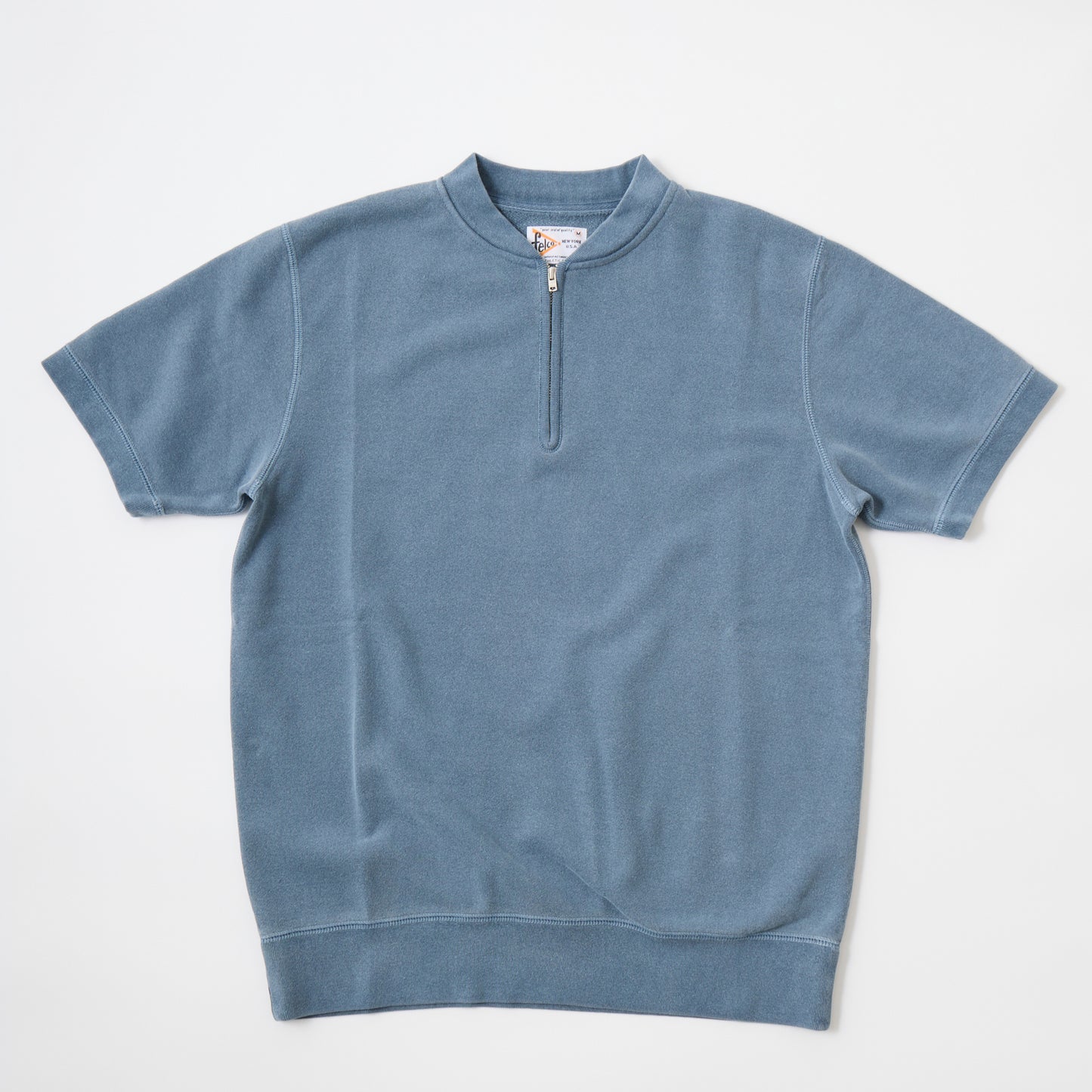 FELCO S/S ZIP BASEBALL NECK SWEAT 10oz LT WEIGHT FRENCH TERRY - 7 COLORS