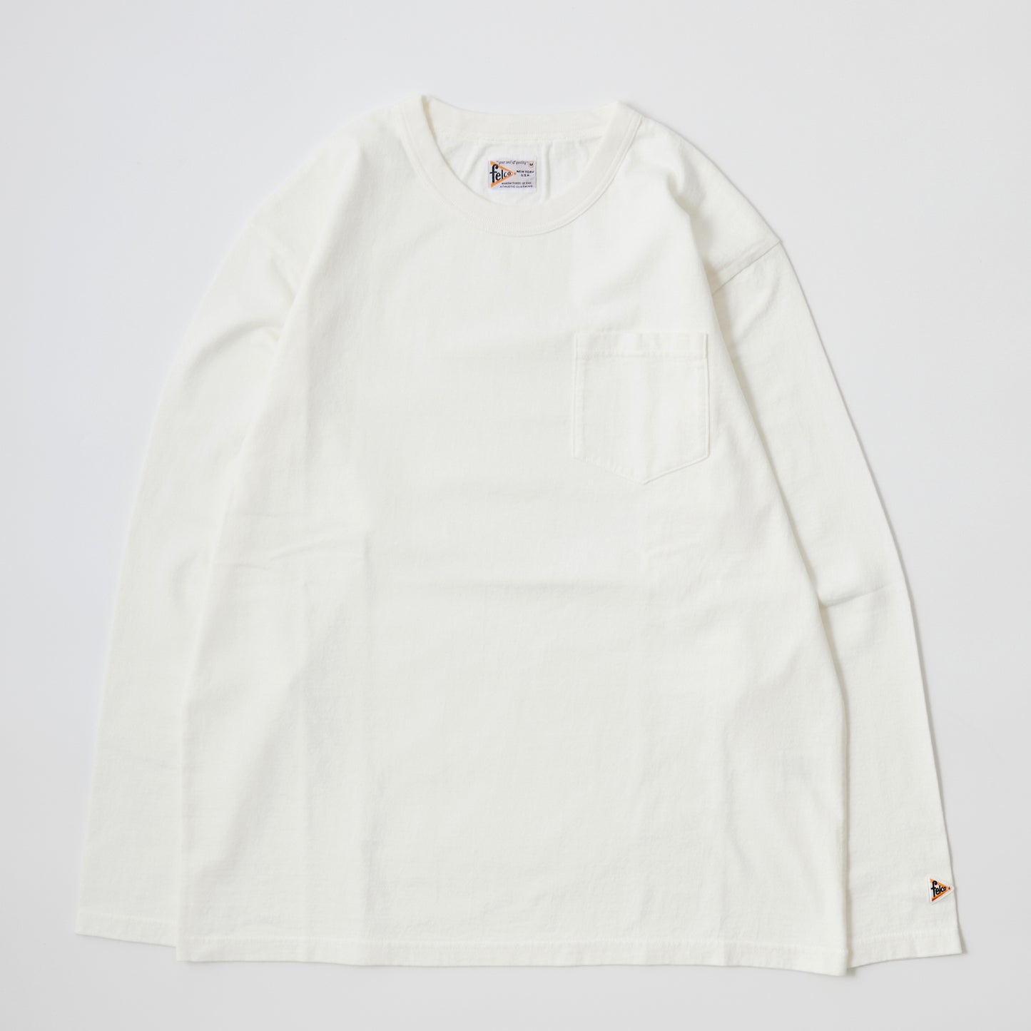 FELCO L/S BINDER NECK CREW POCKET-T 7oz 16SINGLE RUFFY JERSEY - 13 COLORS