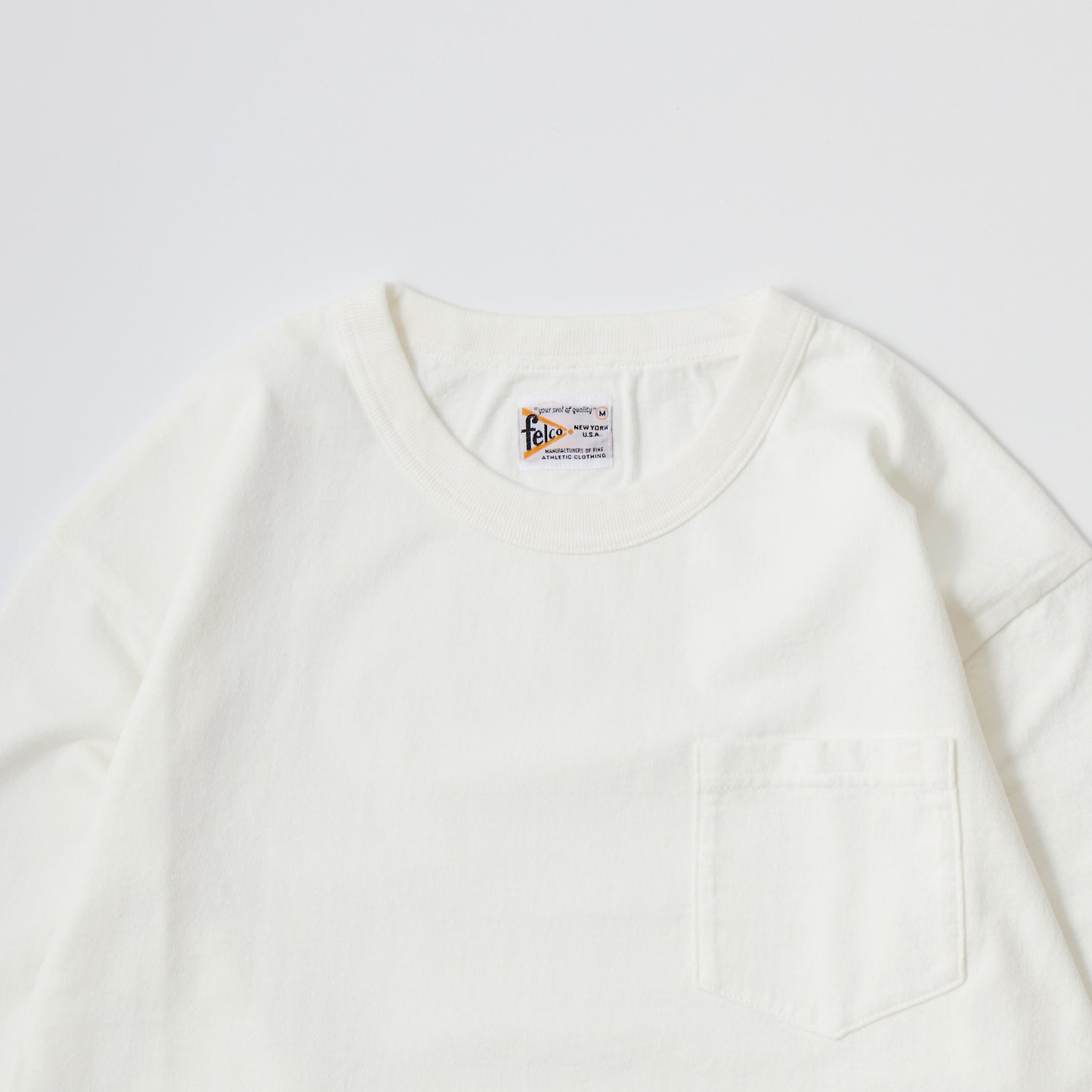 FELCO L/S BINDER NECK CREW POCKET-T 7oz 16SINGLE RUFFY JERSEY - 13 COLORS