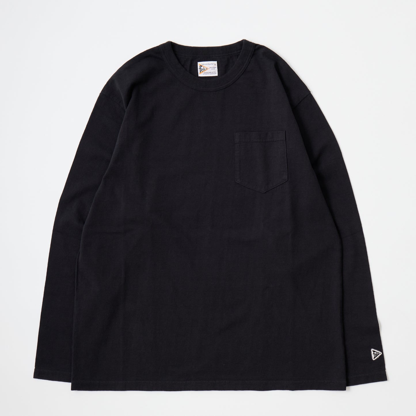 FELCO L/S BINDER NECK CREW POCKET-T 7oz 16SINGLE RUFFY JERSEY - 13 COLORS
