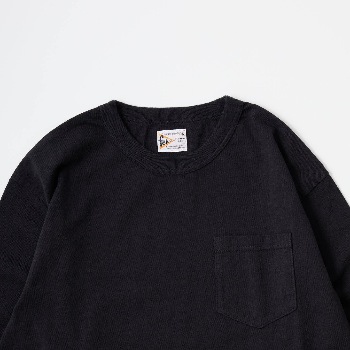 FELCO L/S BINDER NECK CREW POCKET-T 7oz 16SINGLE RUFFY JERSEY - 13 COLORS