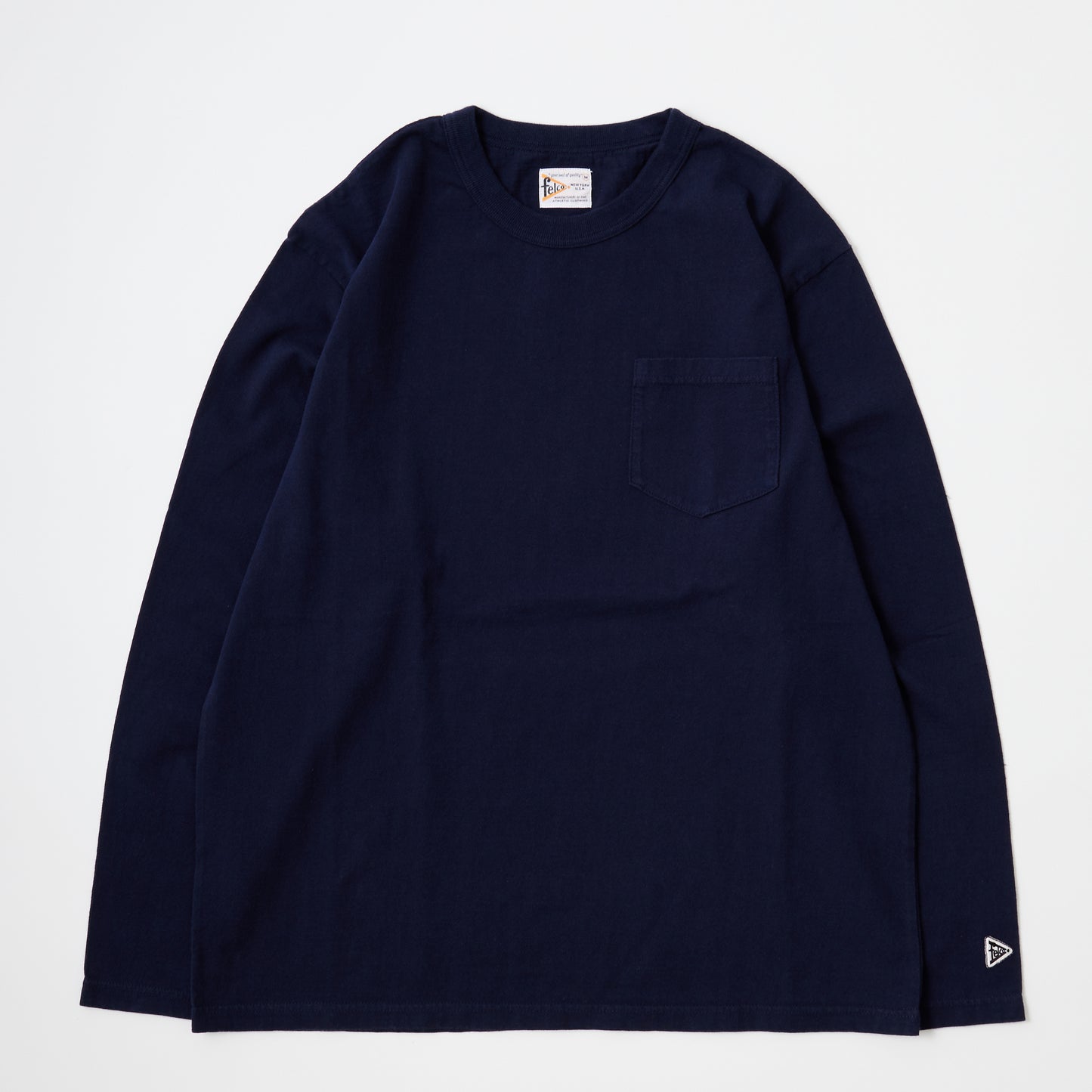 FELCO L/S BINDER NECK CREW POCKET-T 7oz 16SINGLE RUFFY JERSEY - 13 COLORS