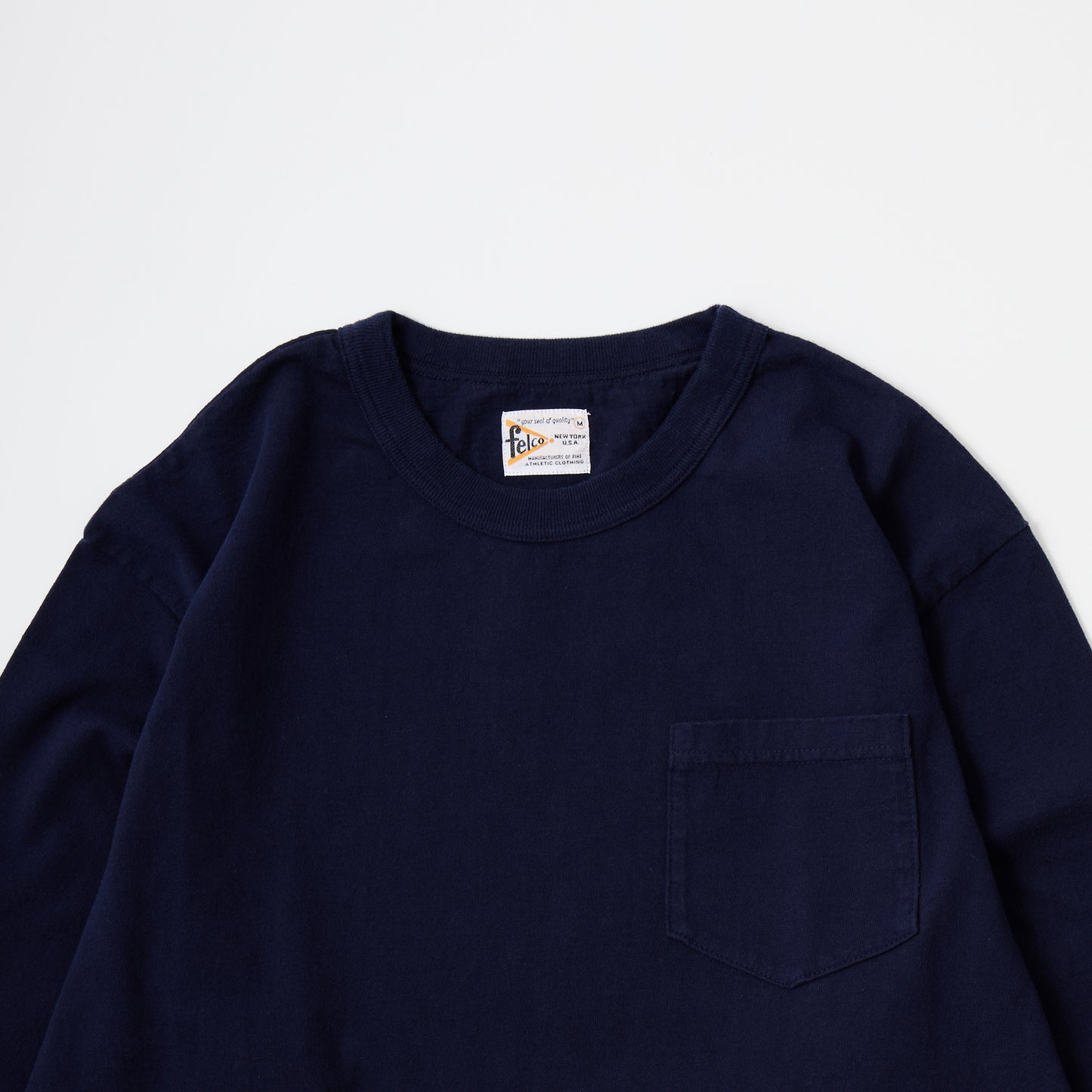 FELCO L/S BINDER NECK CREW POCKET-T 7oz 16SINGLE RUFFY JERSEY - 13 COLORS