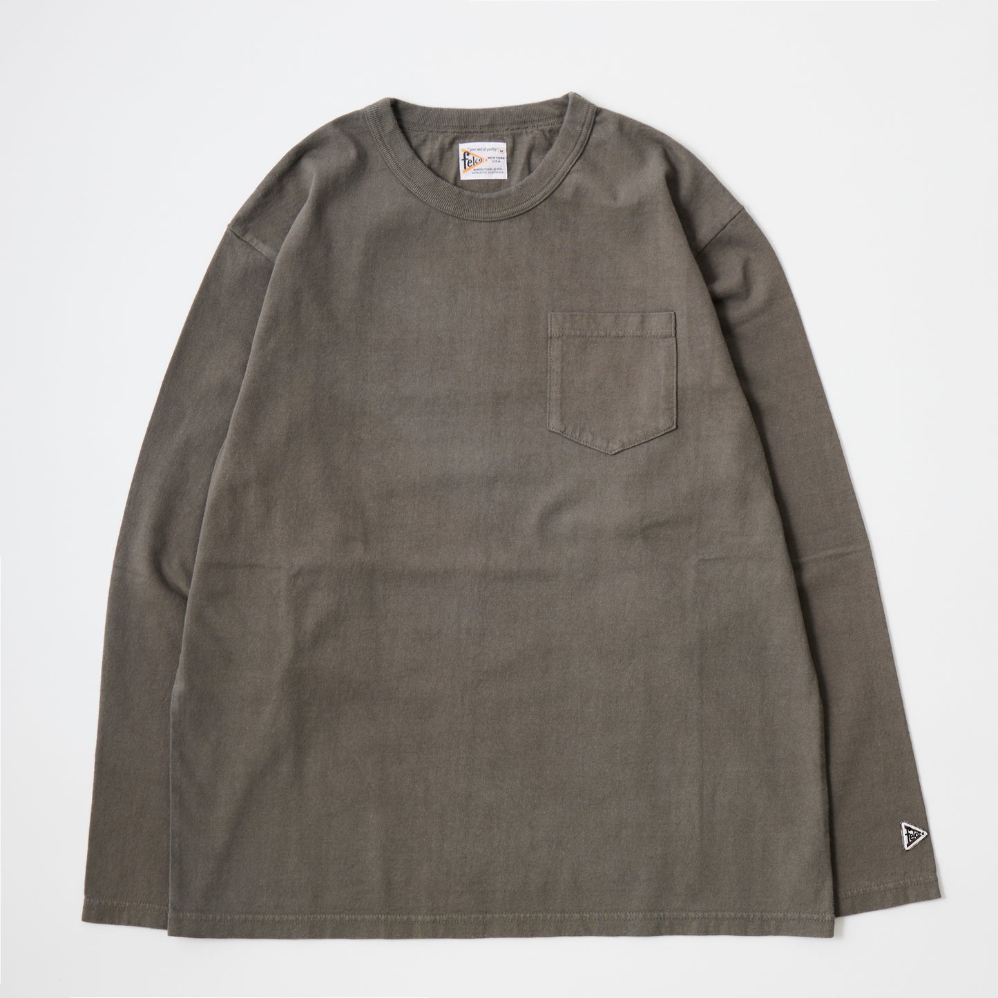 FELCO L/S BINDER NECK CREW POCKET-T 7oz 16SINGLE RUFFY JERSEY - 13 COLORS