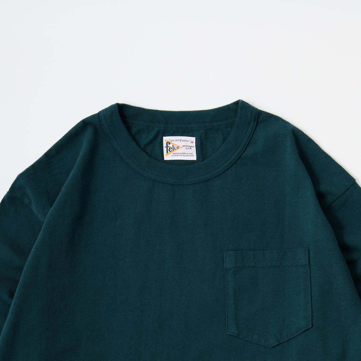 FELCO L/S BINDER NECK CREW POCKET-T 7oz 16SINGLE RUFFY JERSEY - 13 COLORS