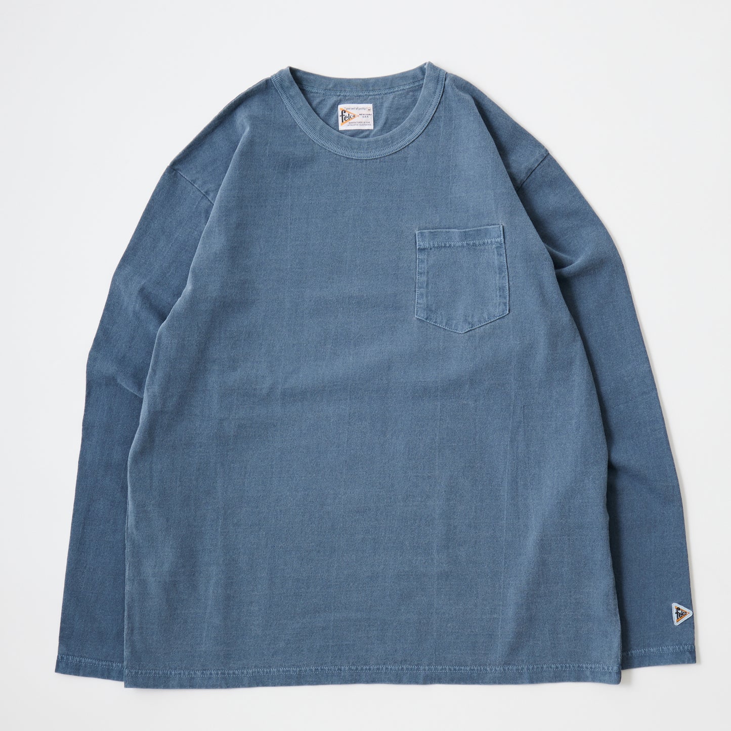 FELCO L/S BINDER NECK CREW POCKET-T 7oz 16SINGLE RUFFY JERSEY - 13 COLORS