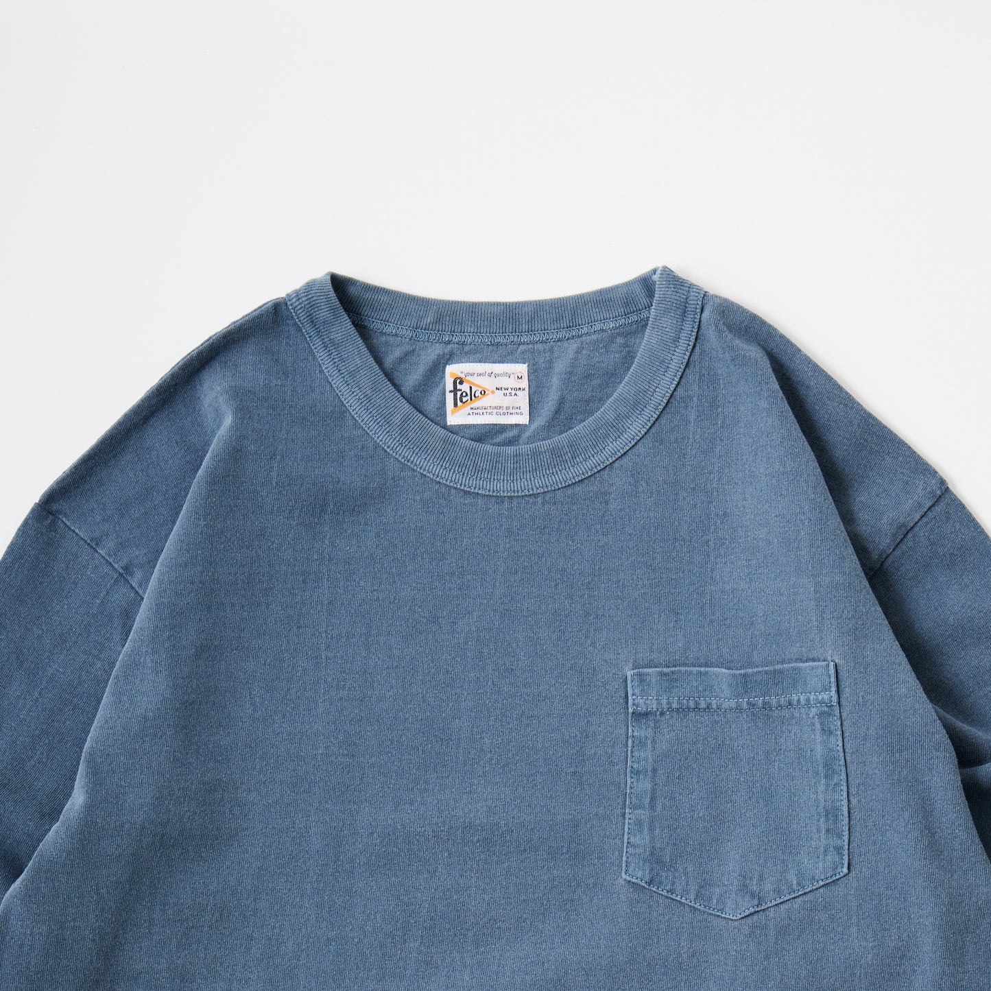 FELCO L/S BINDER NECK CREW POCKET-T 7oz 16SINGLE RUFFY JERSEY - 13 COLORS