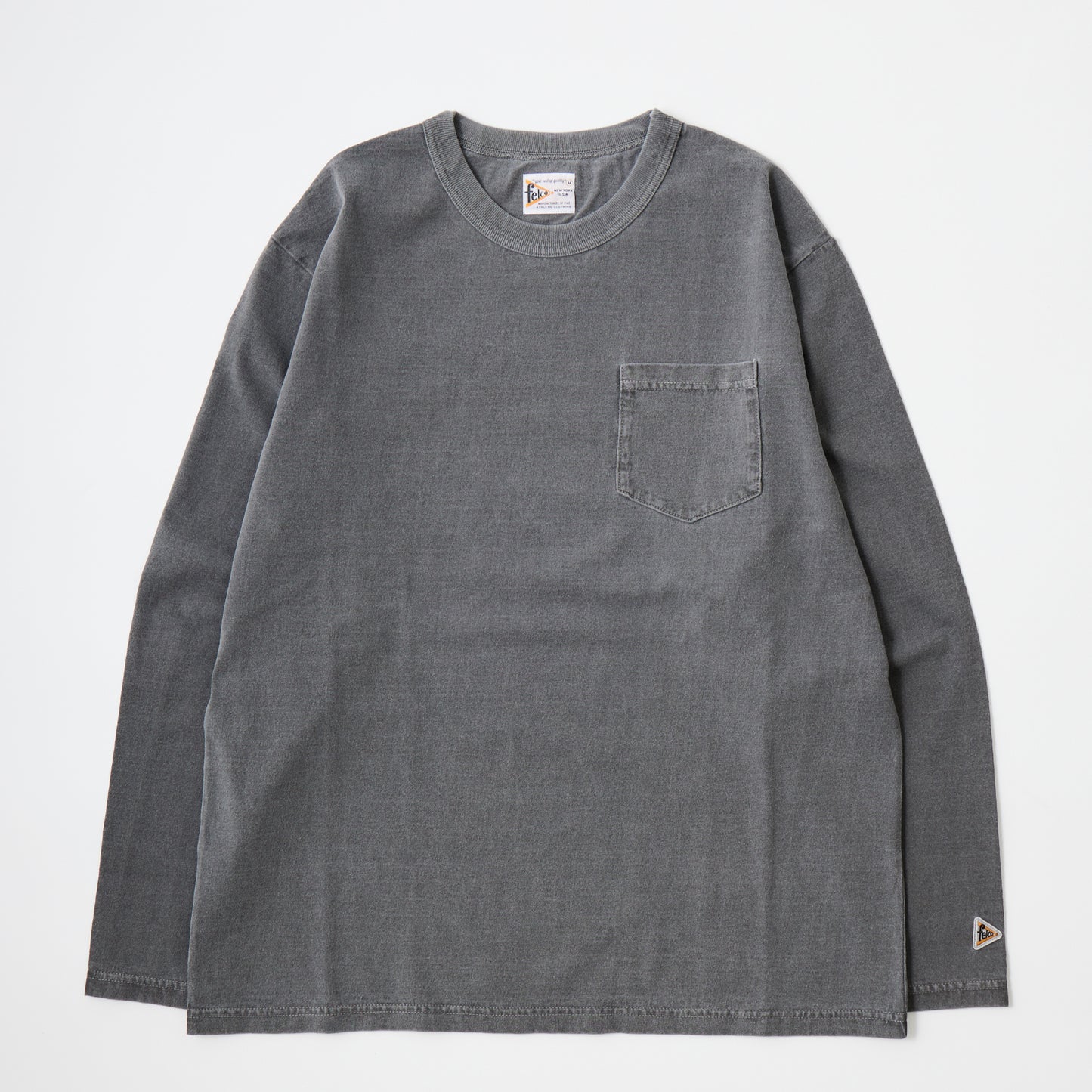 FELCO L/S BINDER NECK CREW POCKET-T 7oz 16SINGLE RUFFY JERSEY - 13 COLORS