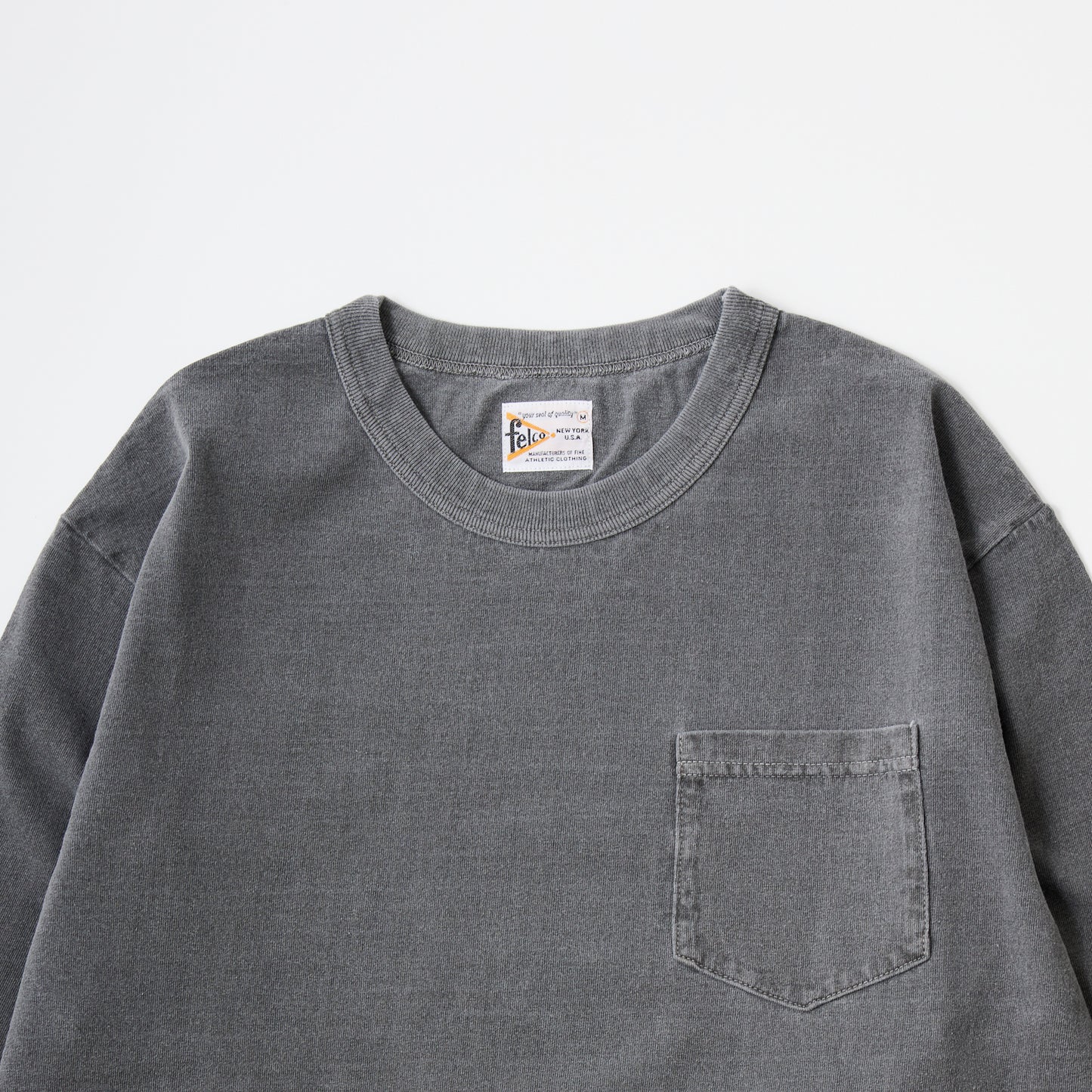 FELCO L/S BINDER NECK CREW POCKET-T 7oz 16SINGLE RUFFY JERSEY - 13 COLORS