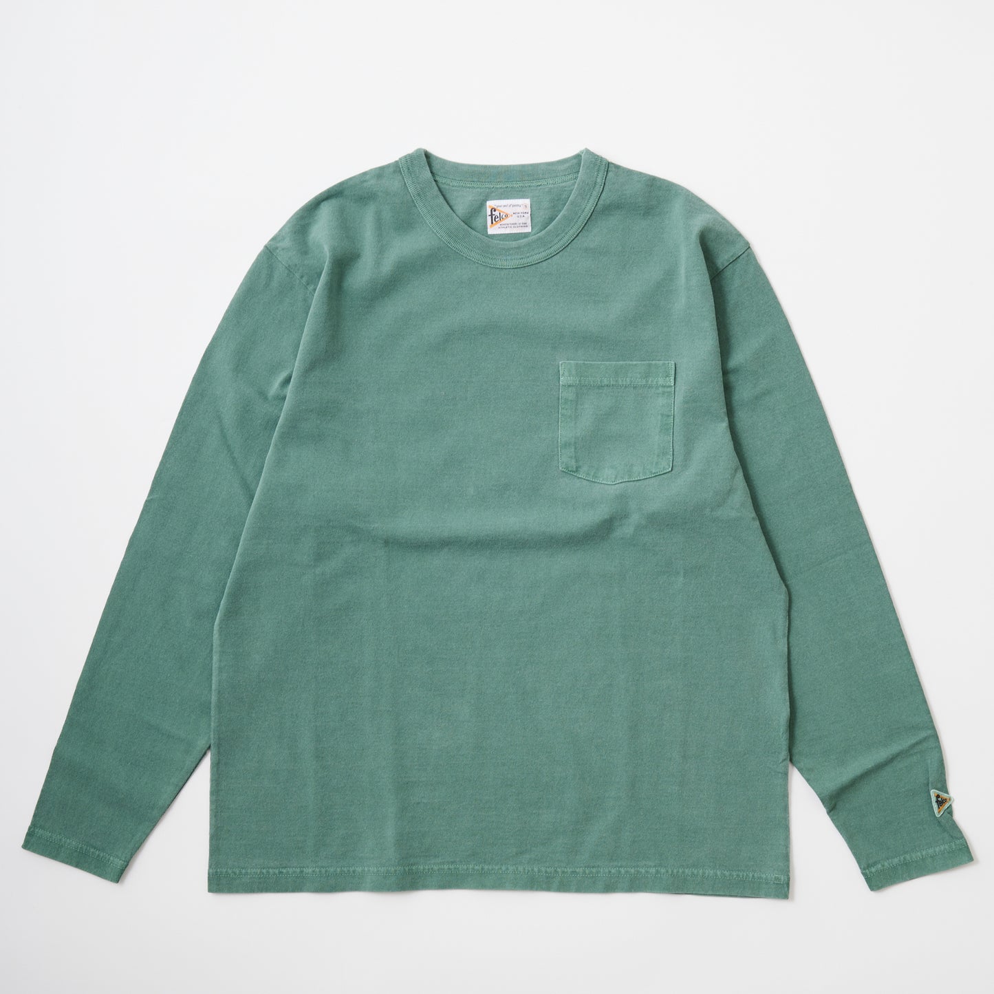 FELCO L/S BINDER NECK CREW POCKET-T 7oz 16SINGLE RUFFY JERSEY - 13 COLORS