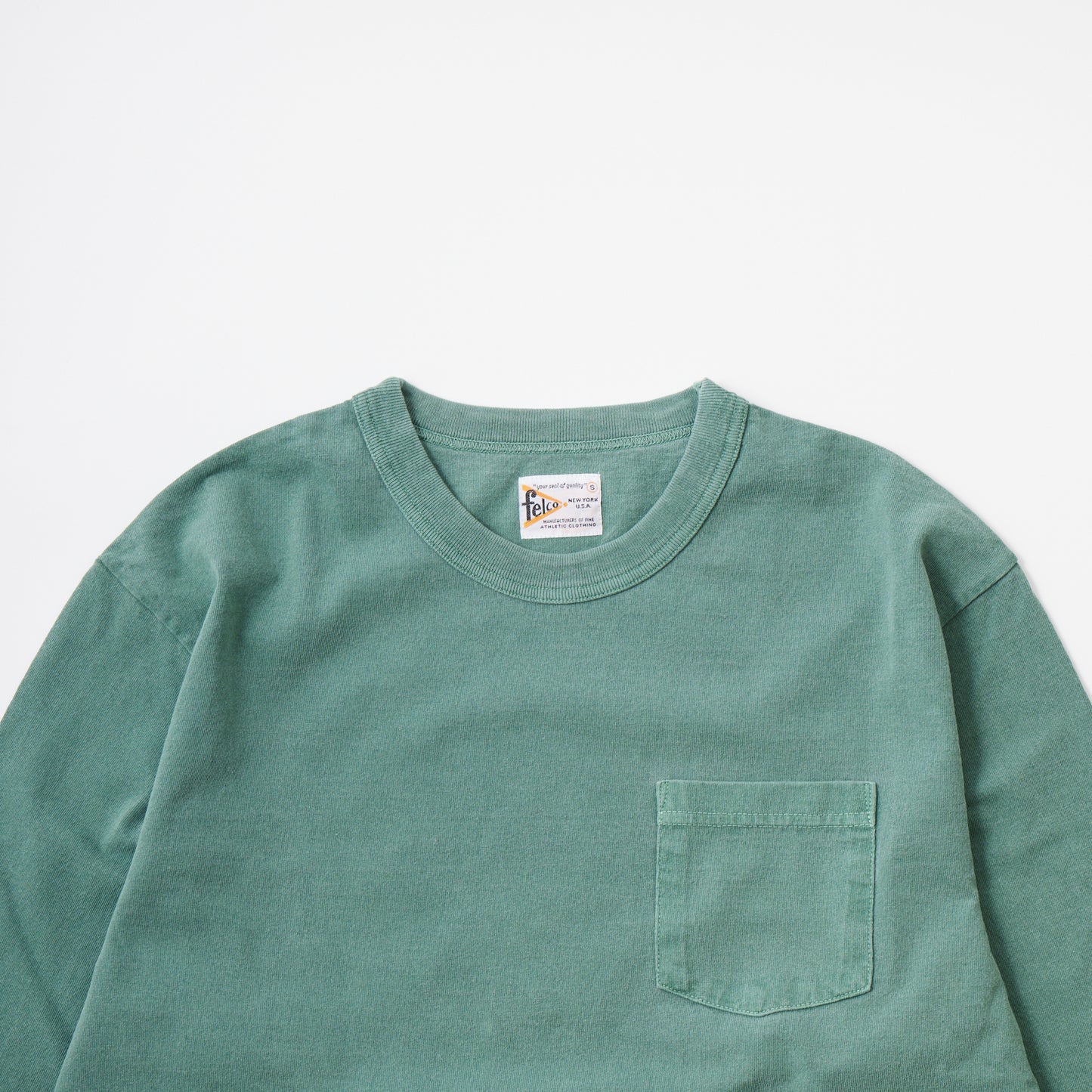 FELCO L/S BINDER NECK CREW POCKET-T 7oz 16SINGLE RUFFY JERSEY - 13 COLORS