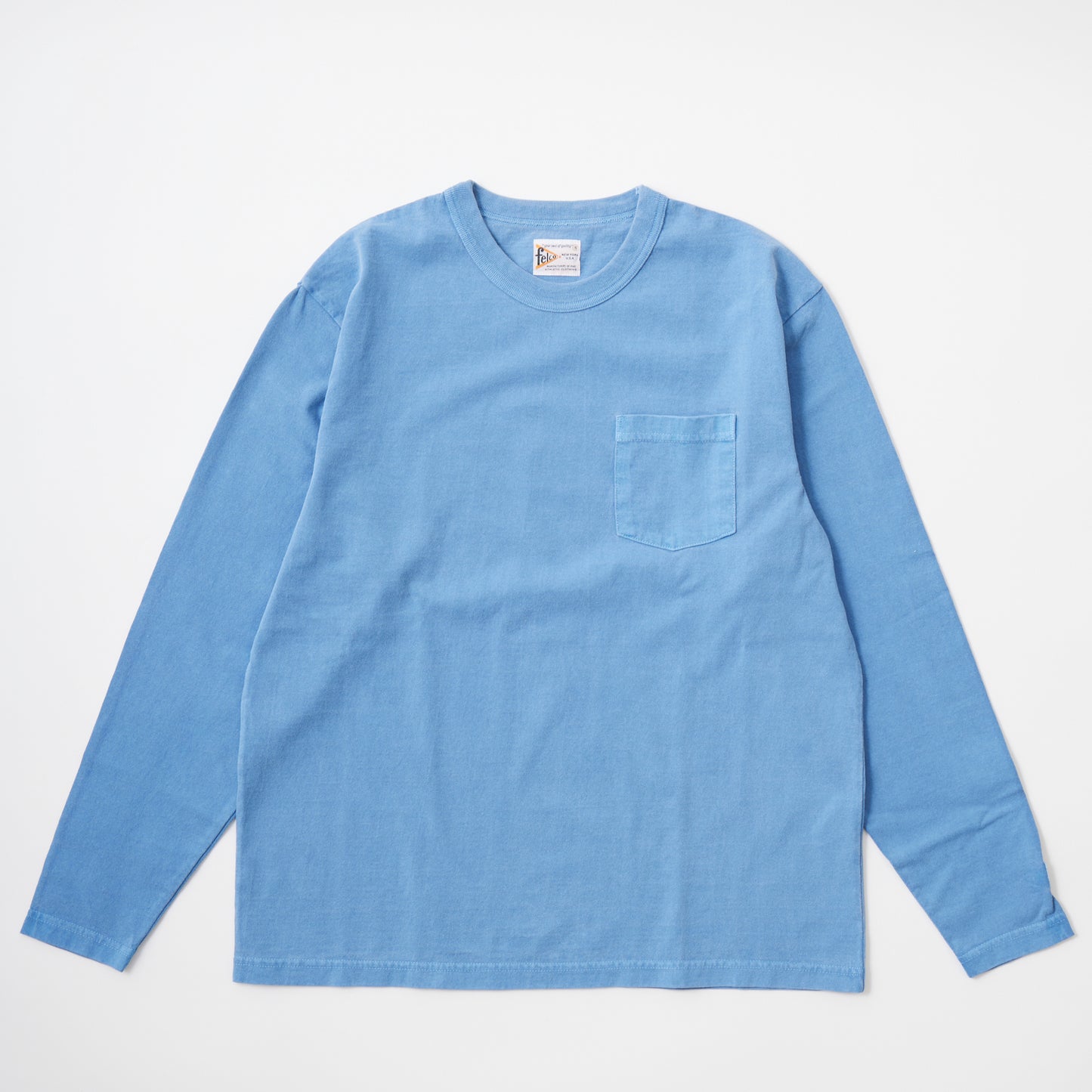 FELCO L/S BINDER NECK CREW POCKET-T 7oz 16SINGLE RUFFY JERSEY - 13 COLORS
