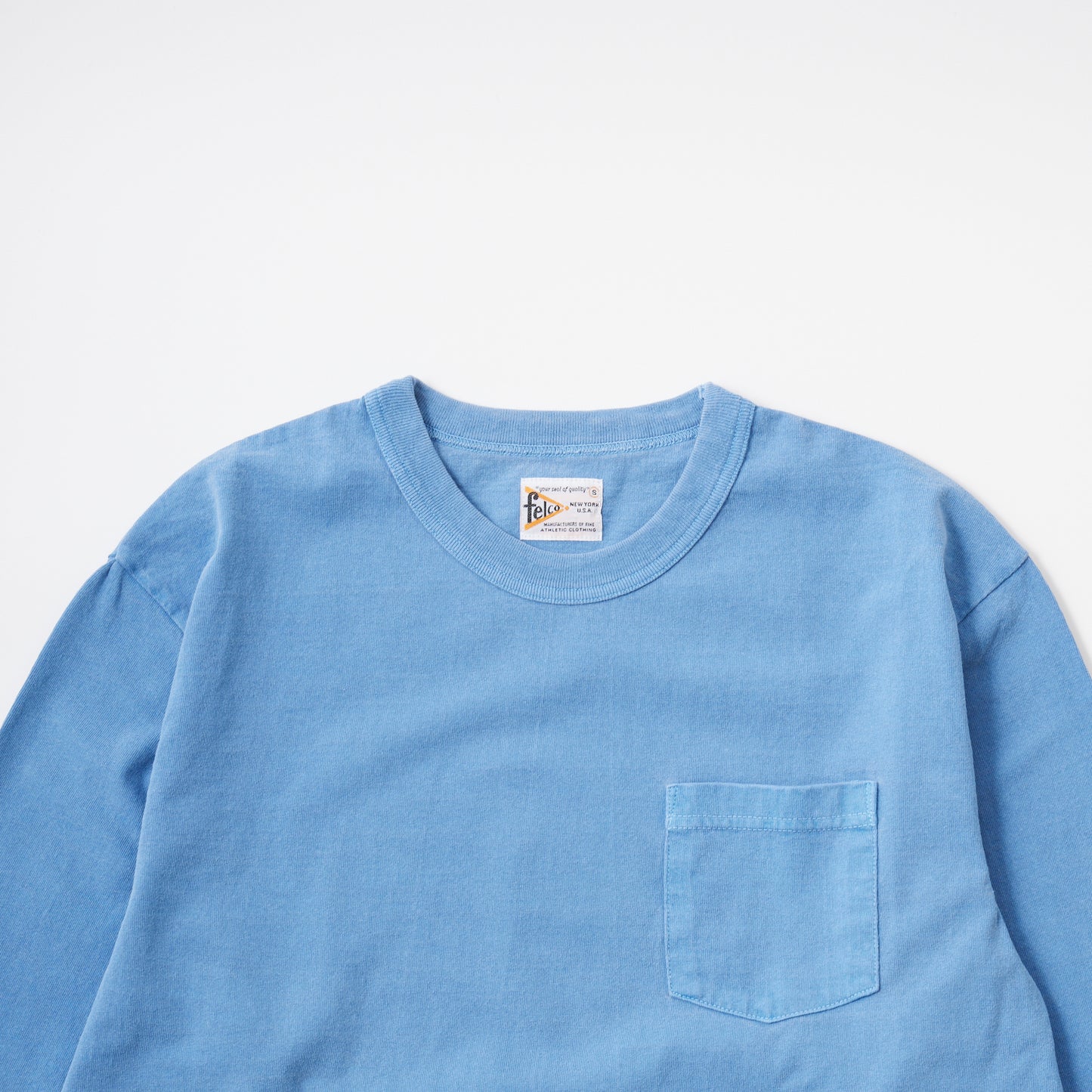 FELCO L/S BINDER NECK CREW POCKET-T 7oz 16SINGLE RUFFY JERSEY - 13 COLORS
