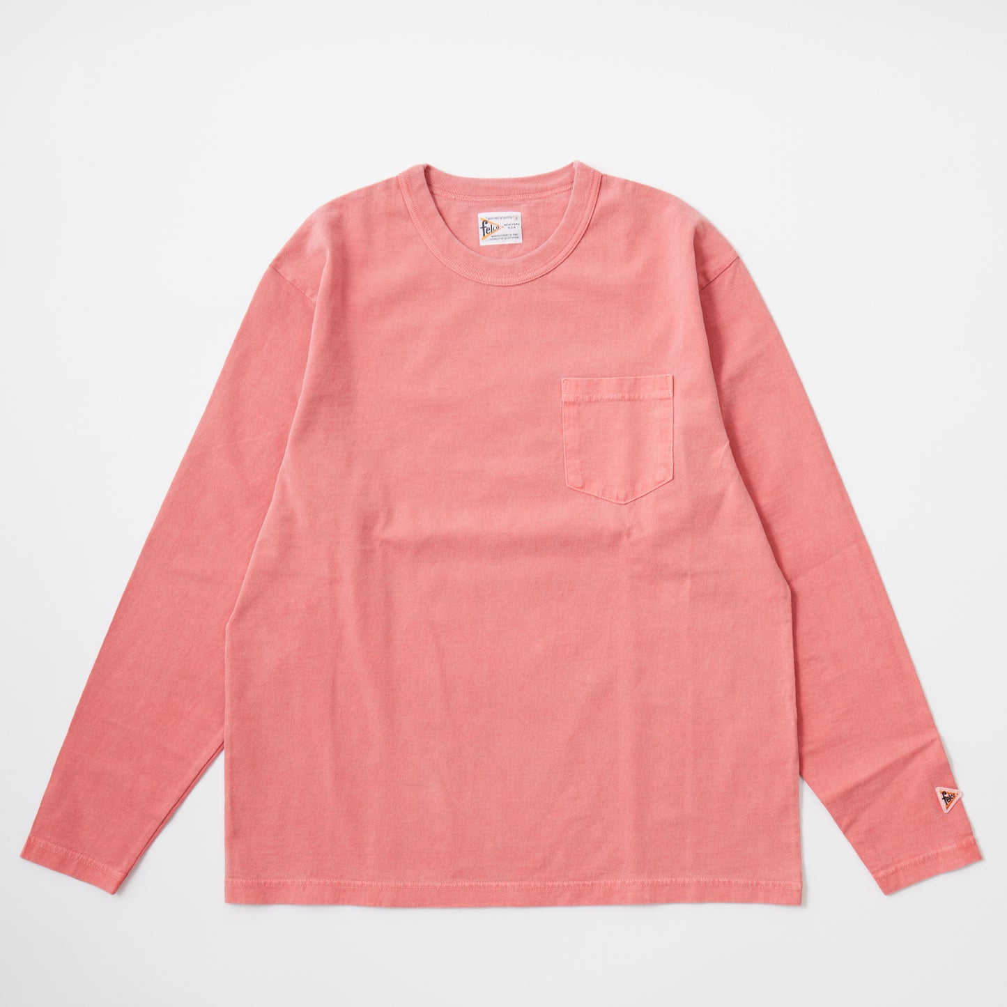 FELCO L/S BINDER NECK CREW POCKET-T 7oz 16SINGLE RUFFY JERSEY - 13 COLORS