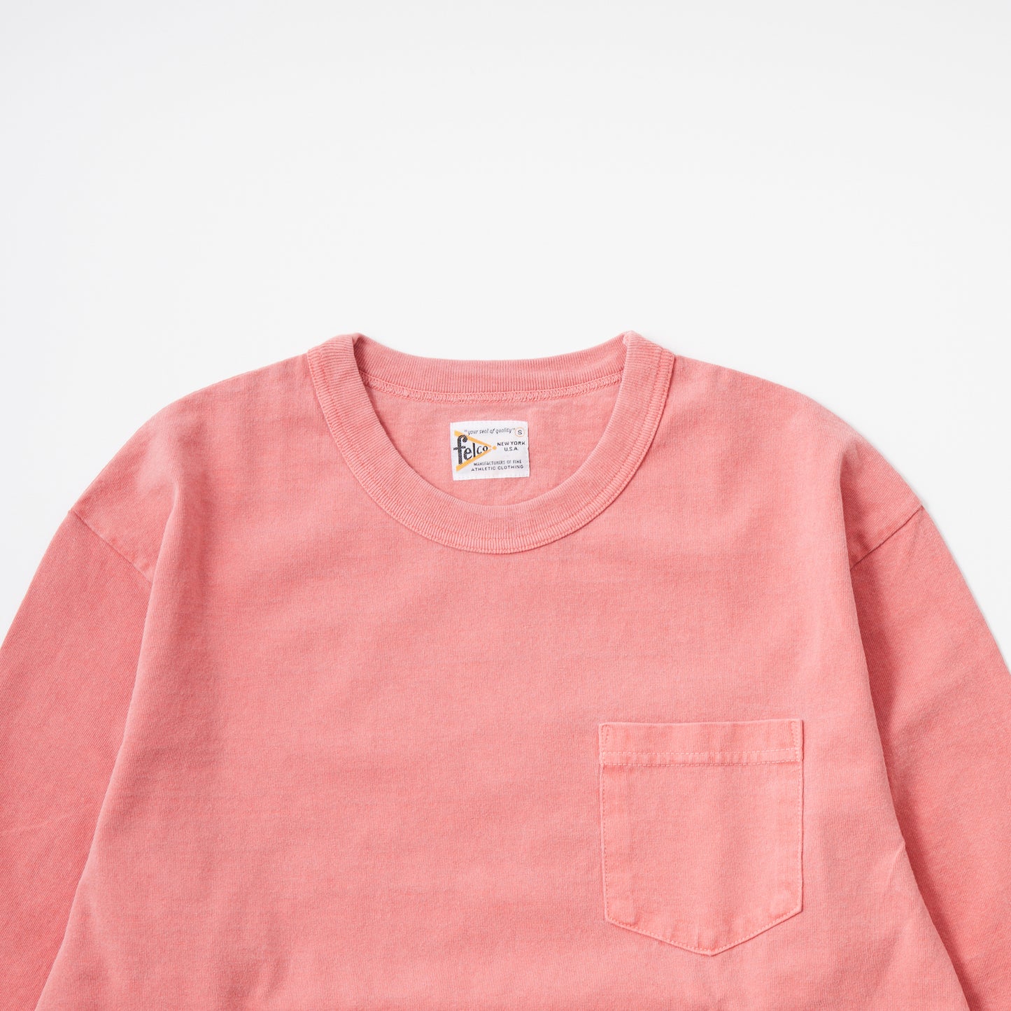 FELCO L/S BINDER NECK CREW POCKET-T 7oz 16SINGLE RUFFY JERSEY - 13 COLORS