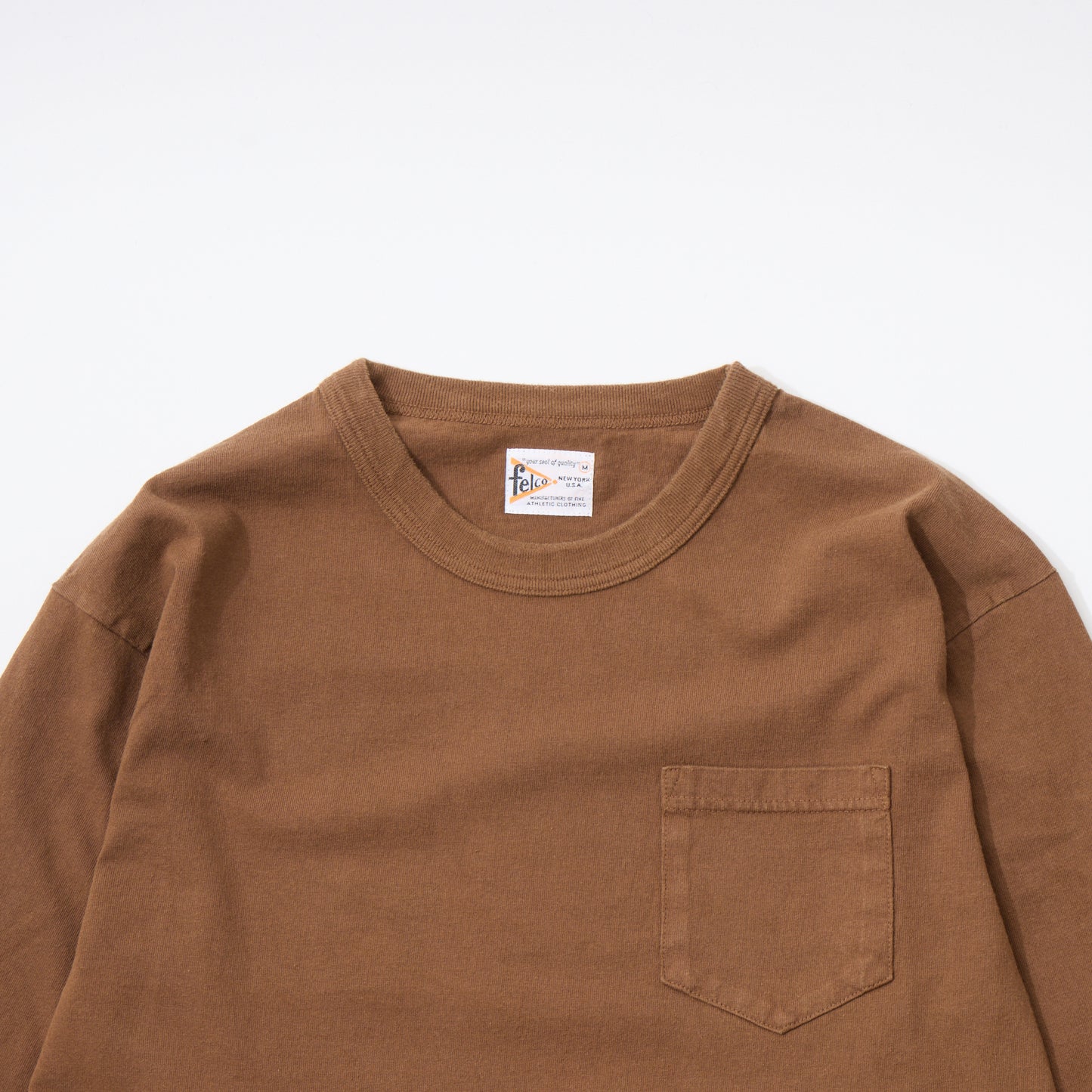 FELCO L/S BINDER NECK CREW POCKET-T 7oz 16SINGLE RUFFY JERSEY - 13 COLORS