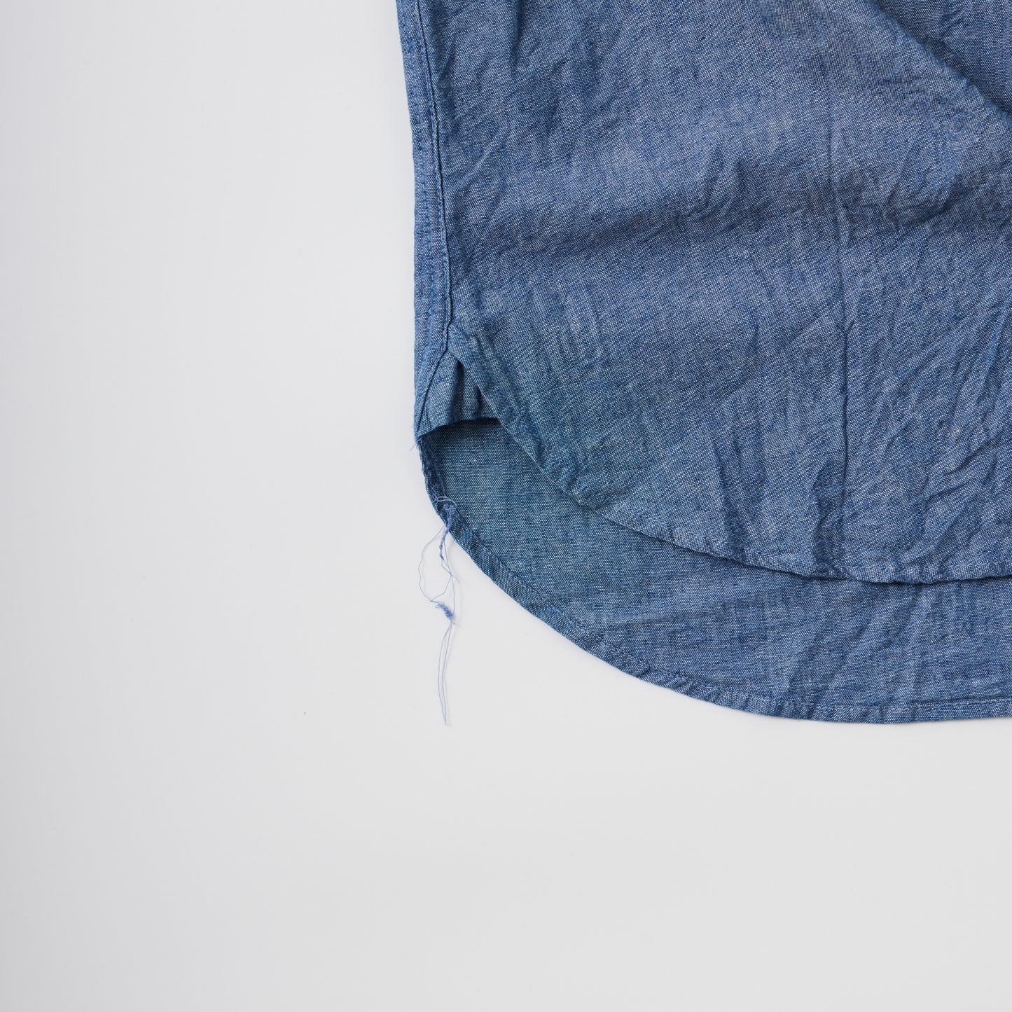 EMPIRE & SONS L/S CLASSIC BAND COLLAR SHIRT 5oz VINTAGE CHAMBRAY - BLUE