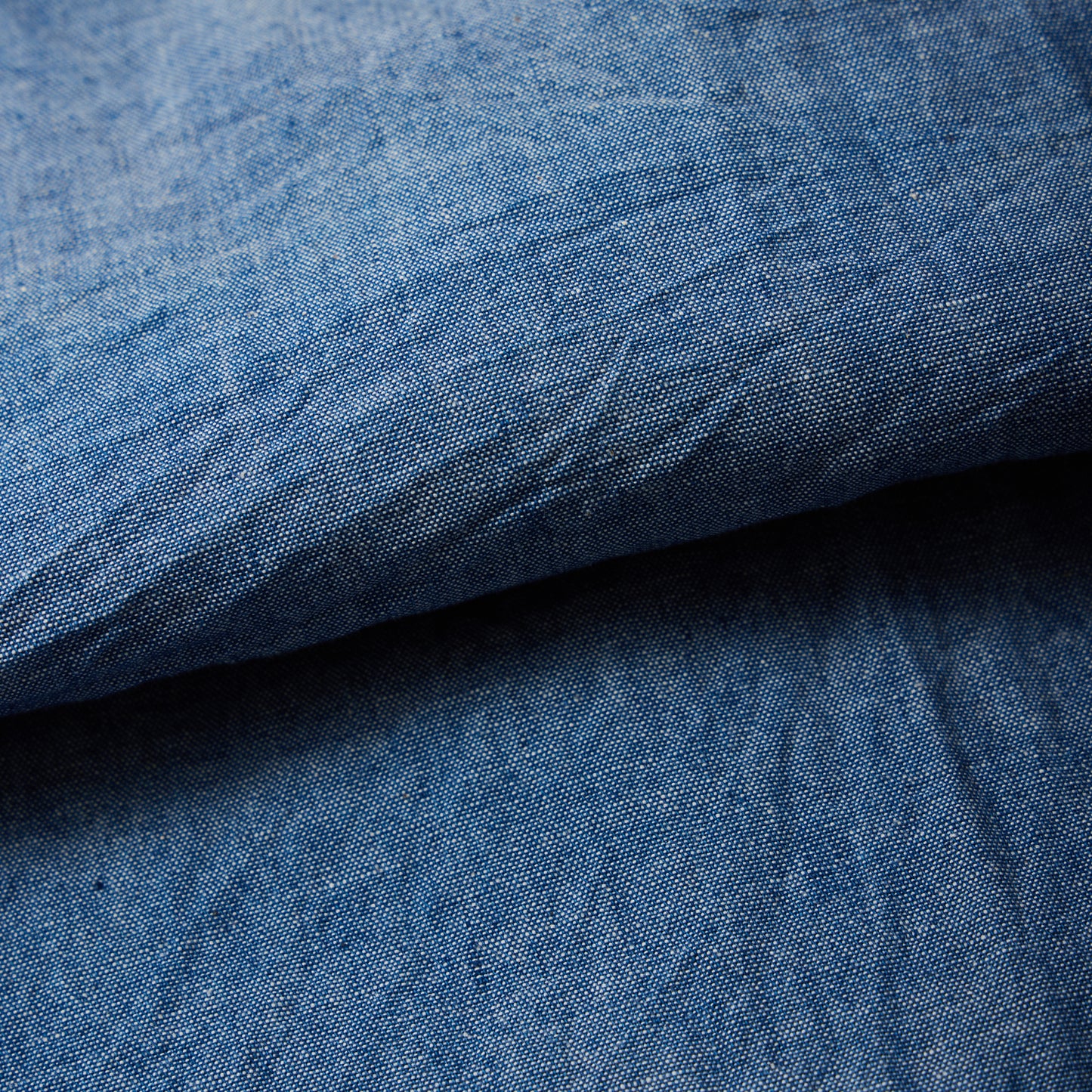 EMPIRE & SONS L/S CLASSIC BAND COLLAR SHIRT 5oz VINTAGE CHAMBRAY - BLUE